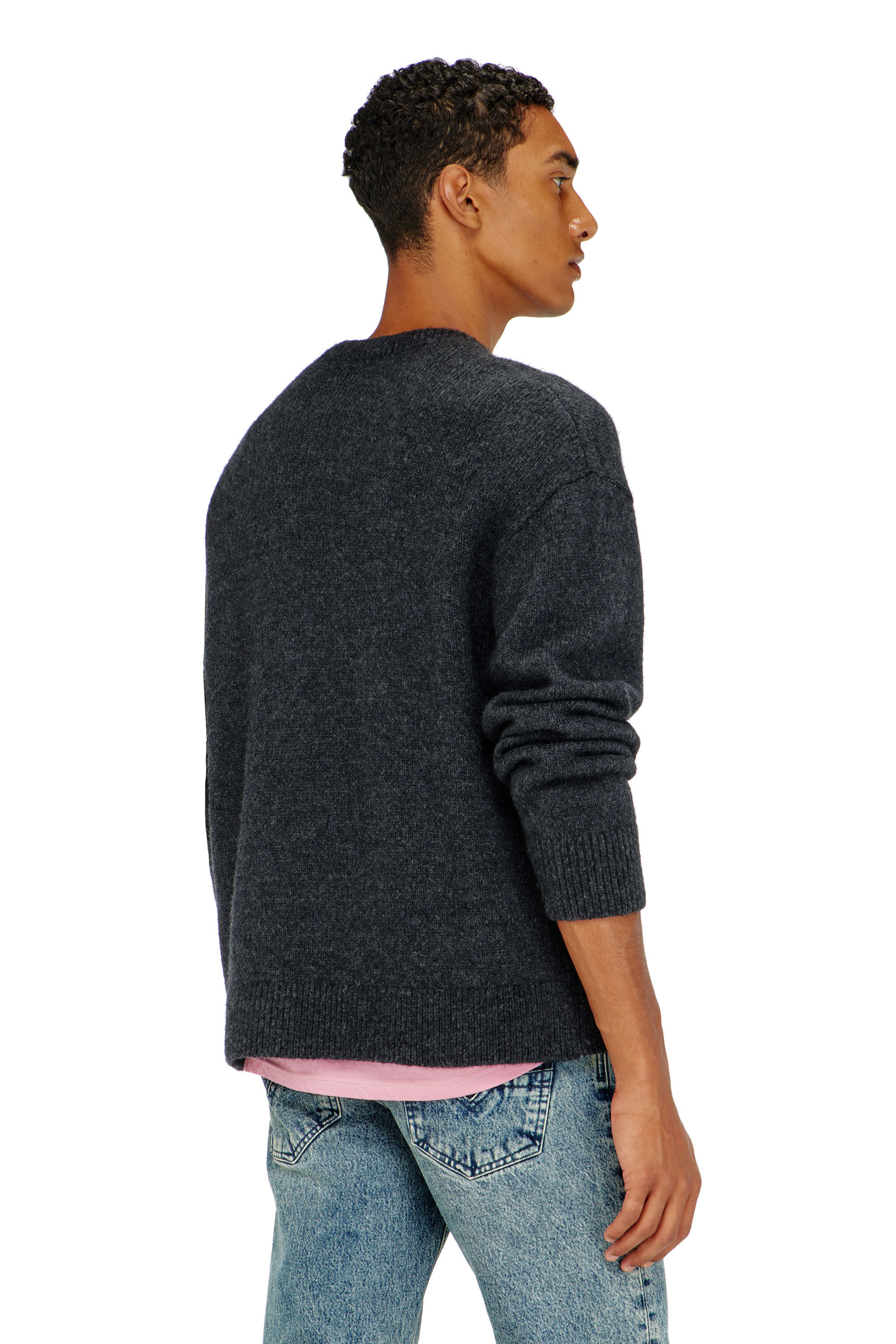 Diesel - K-AREESO, Maglia in misto lana e alpaca Uomo in Nero - 4