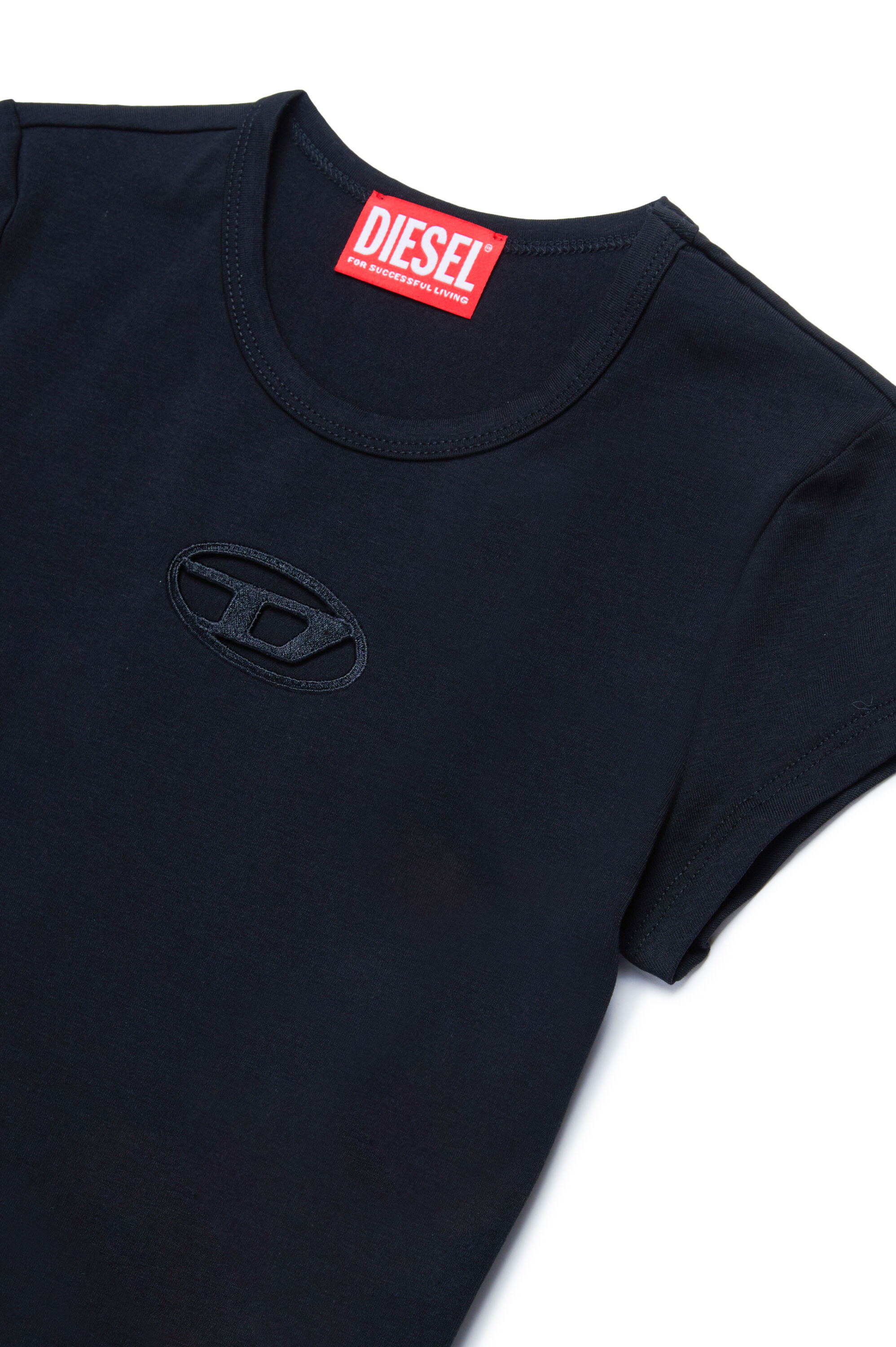T-shirt con logo Oval D cut-out | Nero | Bambina 4-16 ANNI