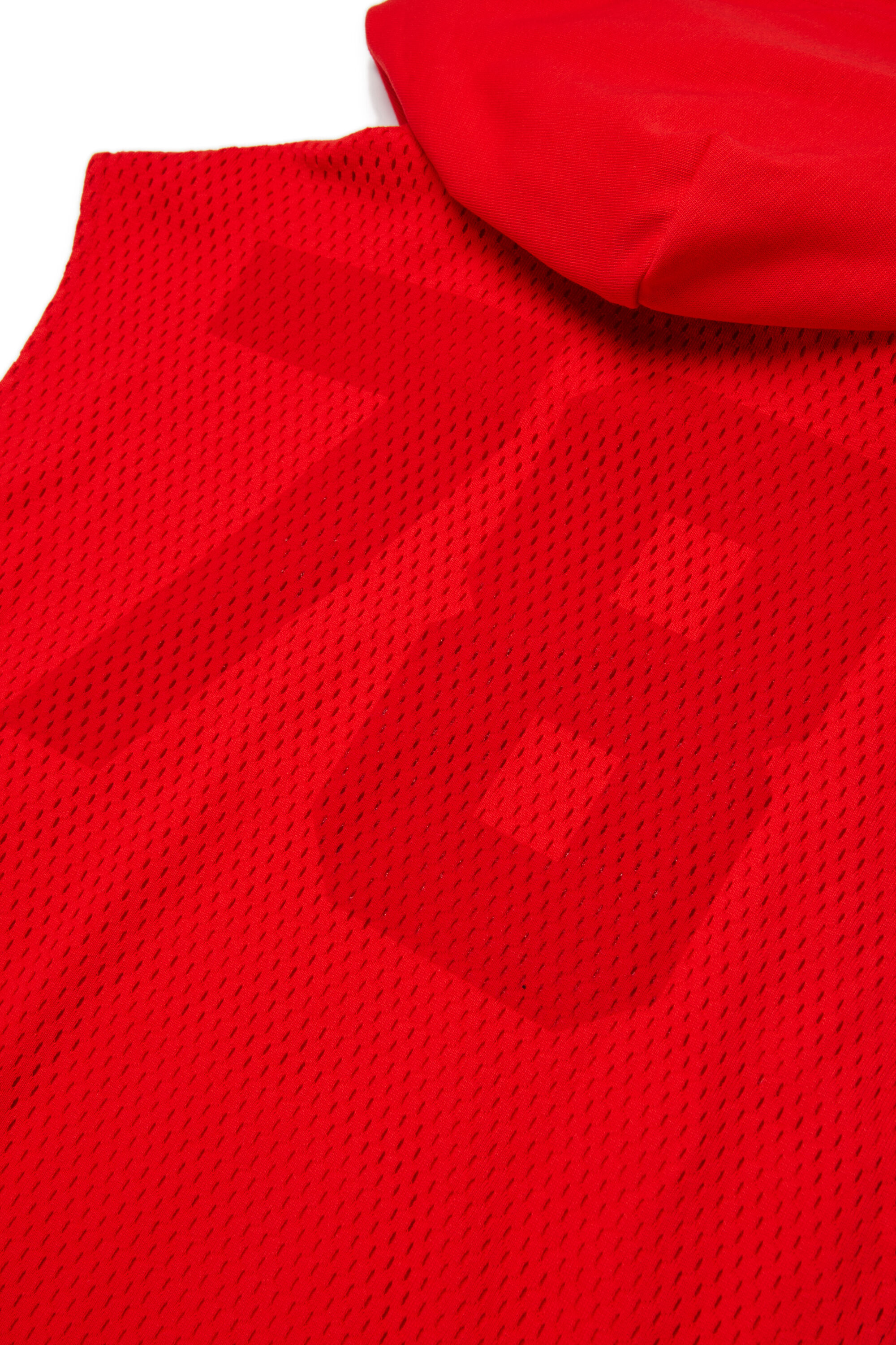 Diesel - SMESH OVER, Felpa senza maniche in rete di cotone Uomo in Rosso - 4