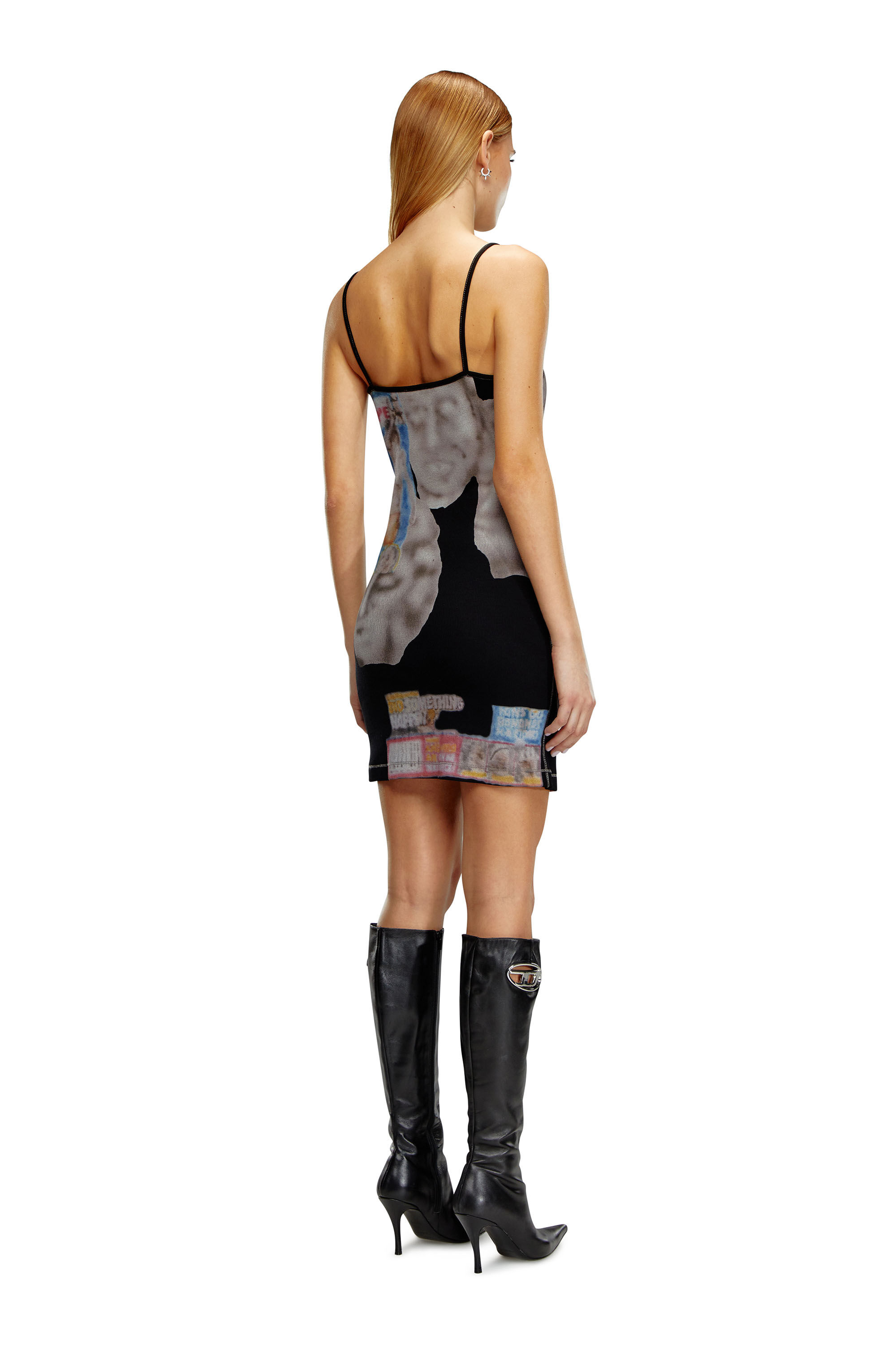 Diesel - D-HOPY-N1, Abito aderente con stampe grafiche Donna in Nero - 3