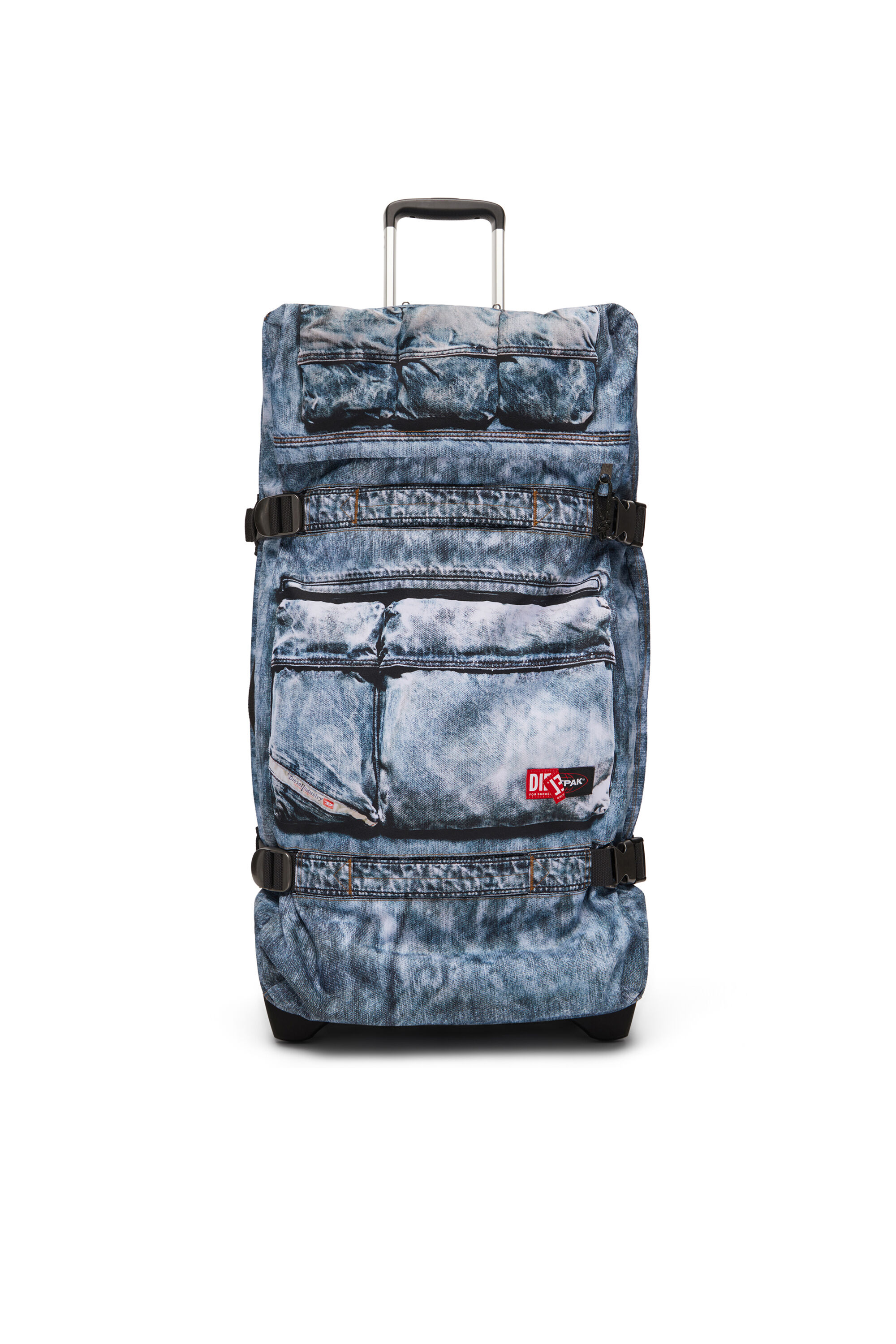 Diesel - DIESEL TRANSIT'R L, Trolley da viaggio in denim trompe l'oeil Unisex in Blu - 1