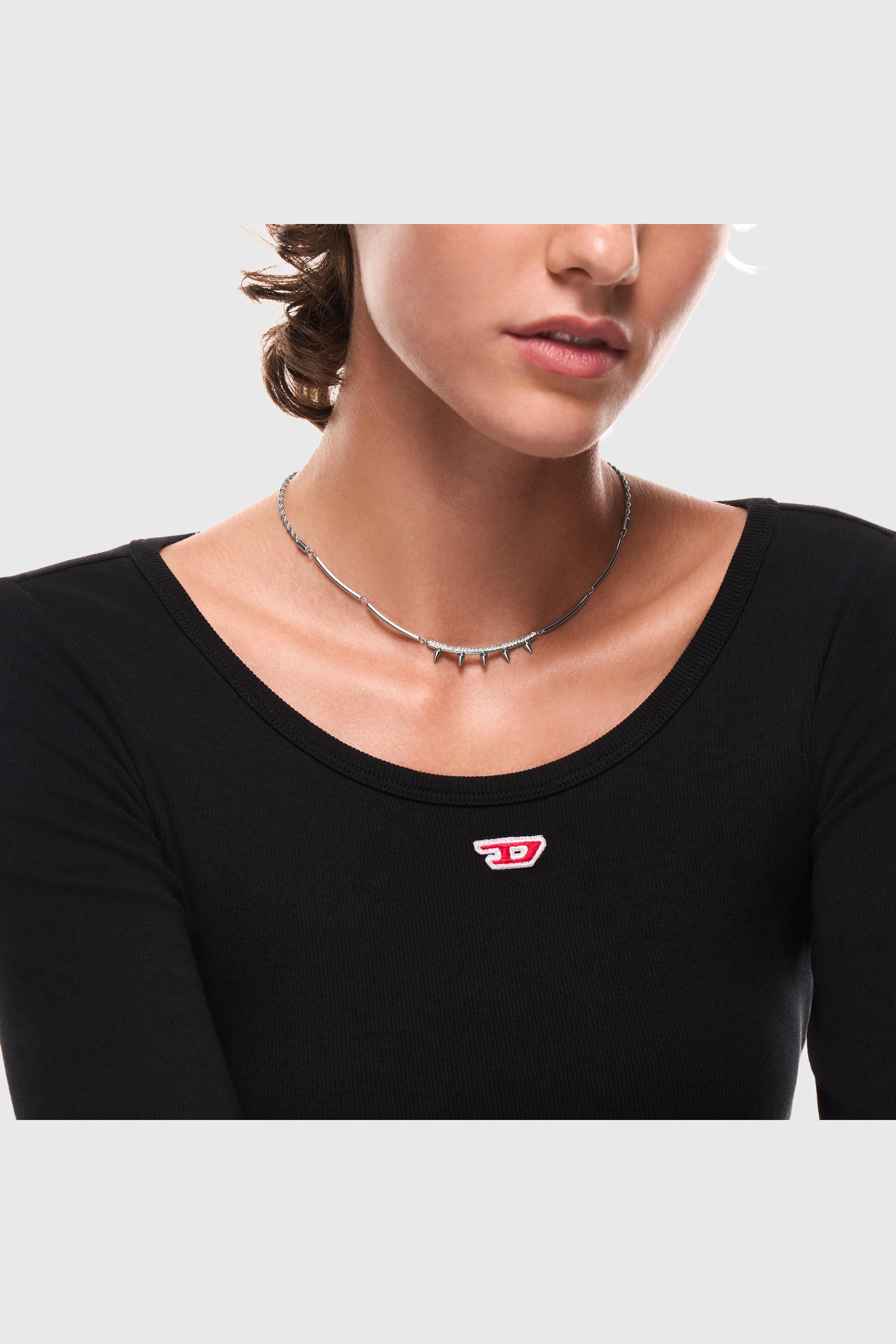 Diesel - DX1724040, Collana a catena in acciaio inox Unisex in Argento - 4