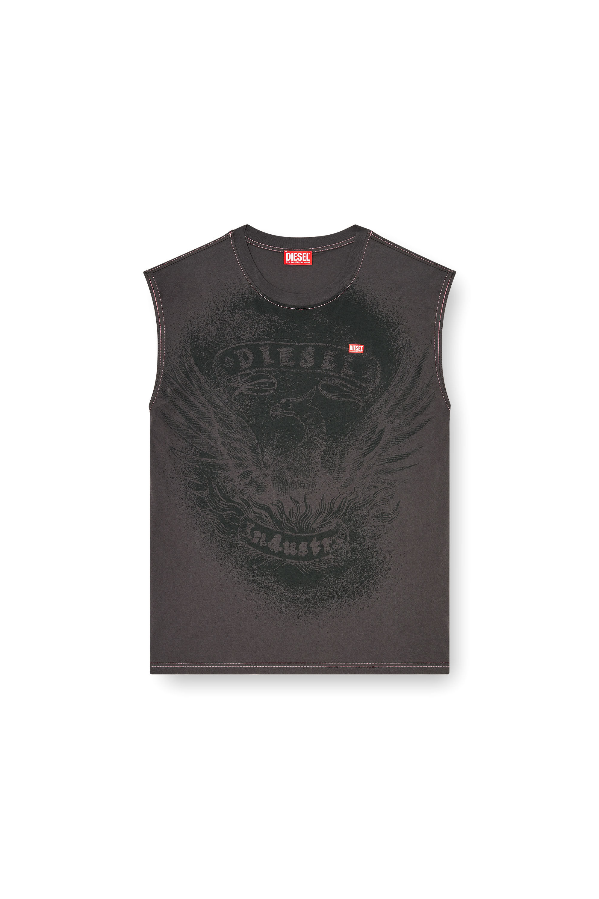 Diesel - T-BOXT-SL-NOTCH, Top senza maniche in cotone con grafica tono su tono Uomo in ToBeDefined - 2