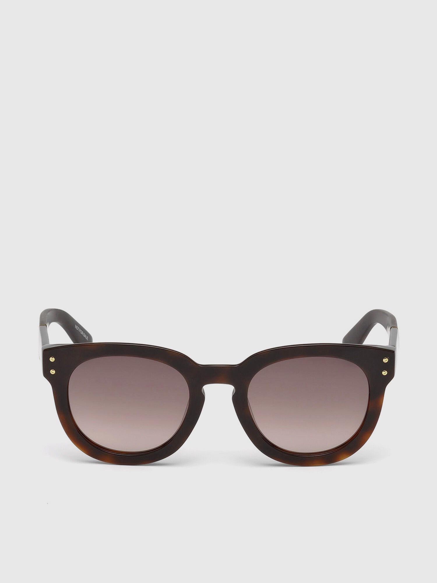 Diesel - DL0230, Occhiali con lenti tonde e dettaglio obliquo Donna in Marrone - 1