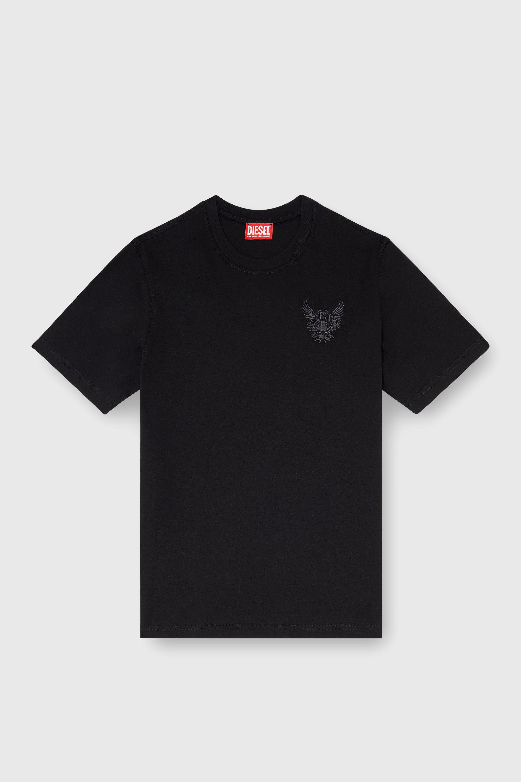 Diesel - T-ADJUST-AA8, T-shirt in cotone con motivo logo sul petto Uomo in Nero - 2