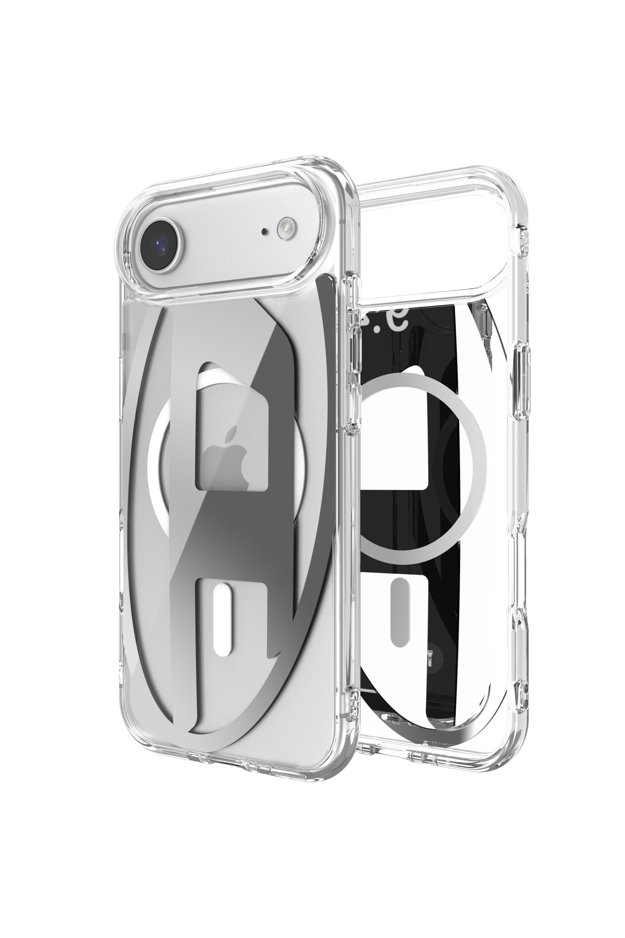 Diesel - 60412 AOP CASE, Custodia Oval D Metallic con Magsafe per iPhone 17 Air Unisex in Grigio - 1