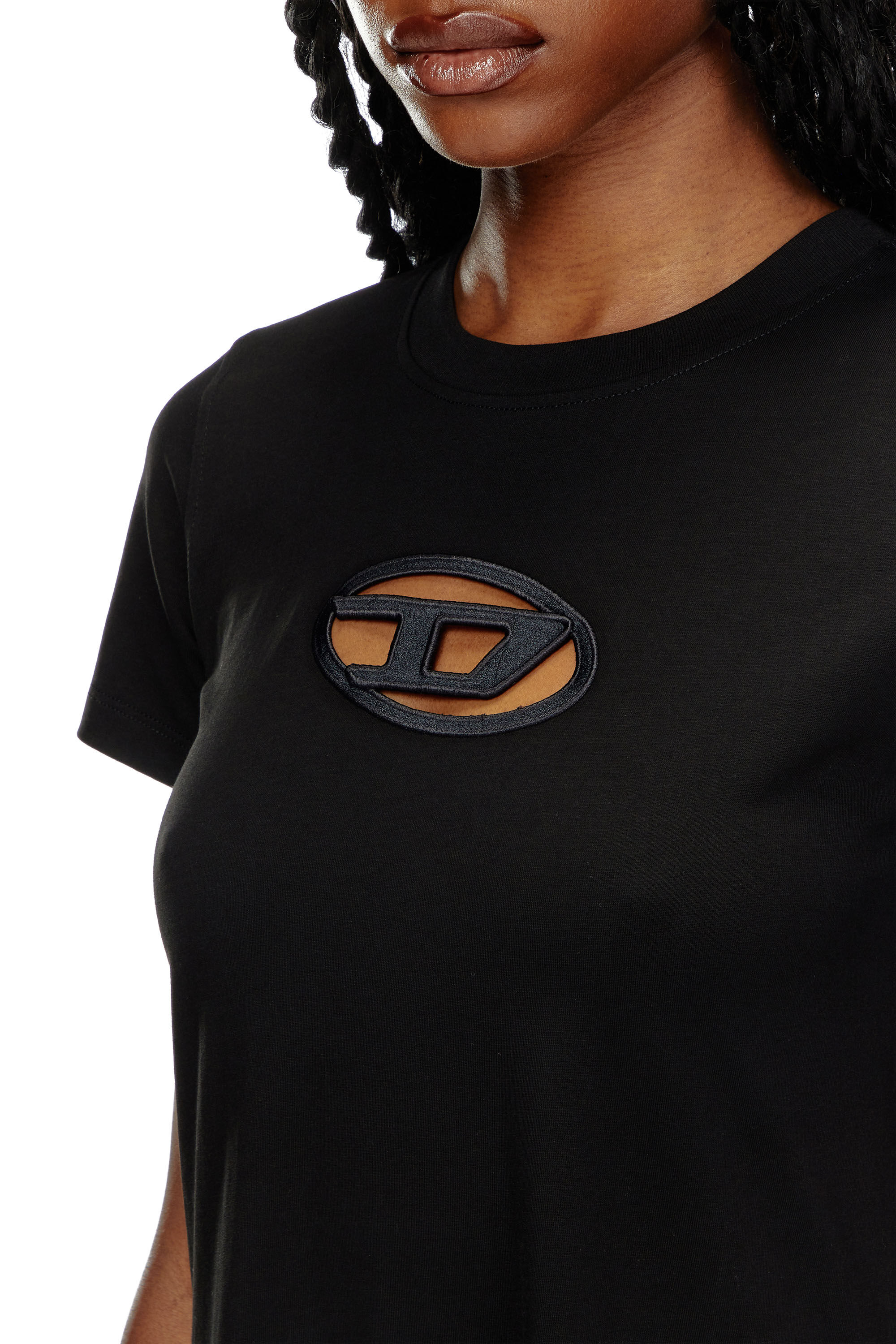 【DIESEL】D-Alin-Od Women's T-shirt dress with embroidered D | Black | Diesel