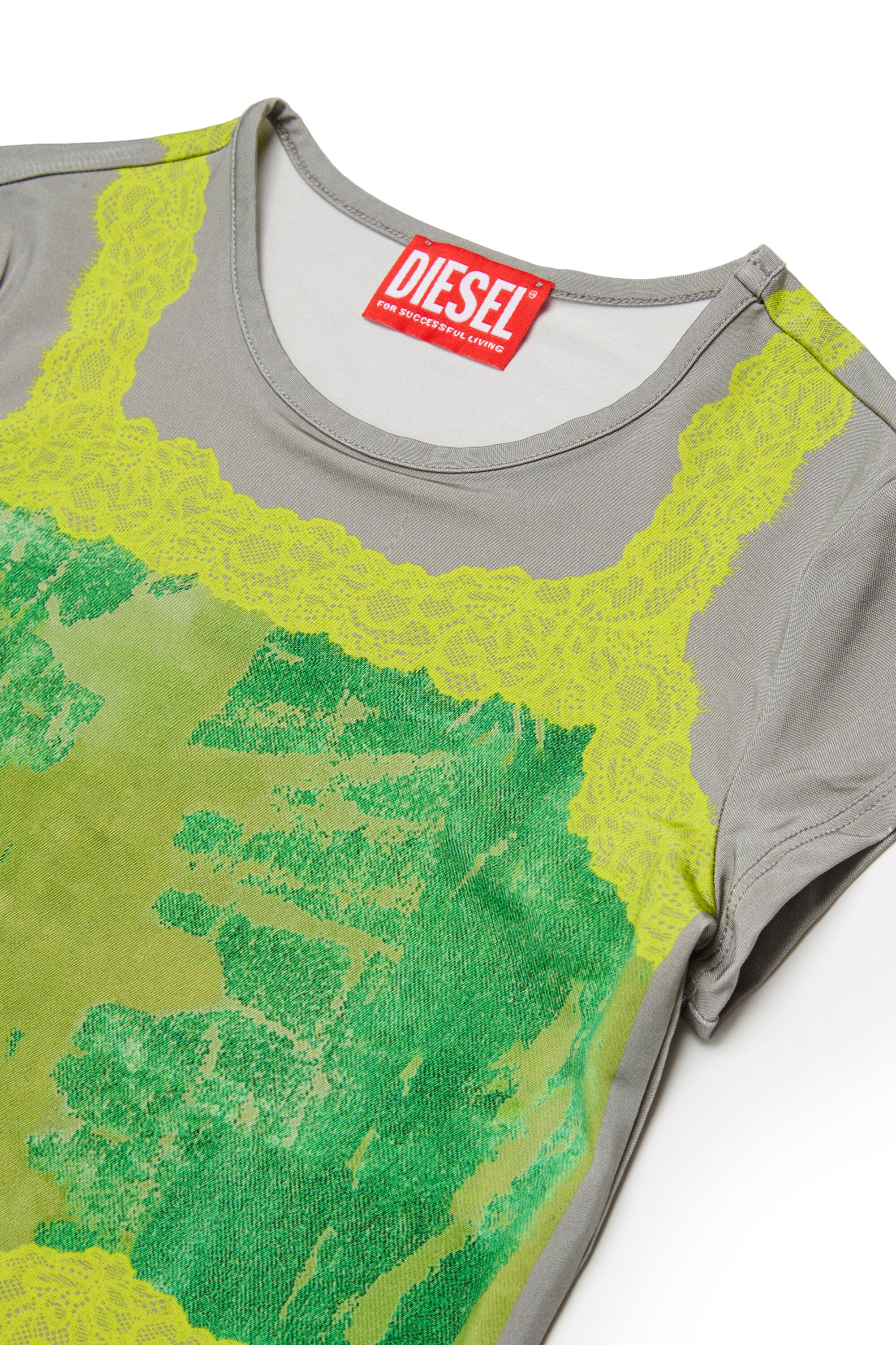Diesel - TIPIZ, T-shirt con stampa effetto pizzo Donna in Multicolor - 3