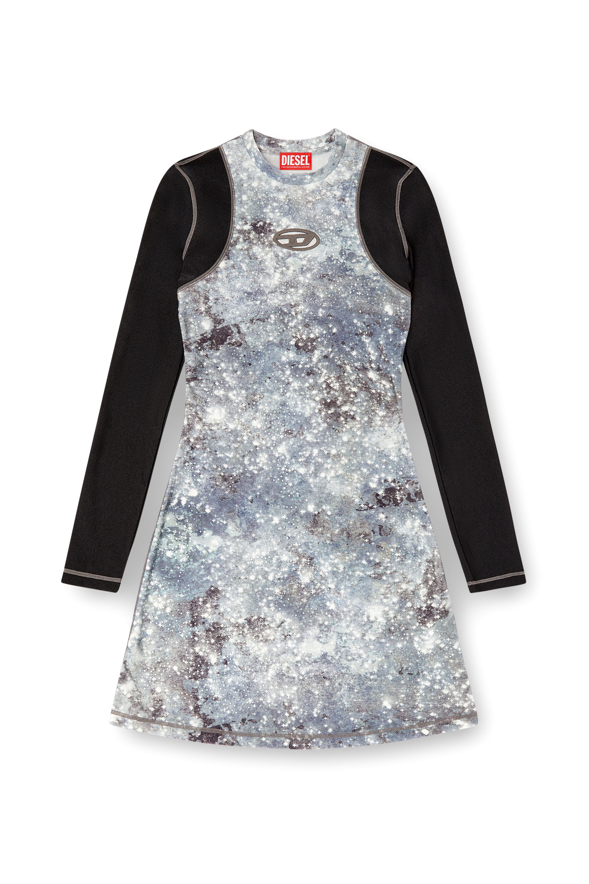 Diesel - D-VANNE, Abito corto a maniche lunghe Donna in Multicolor - 2