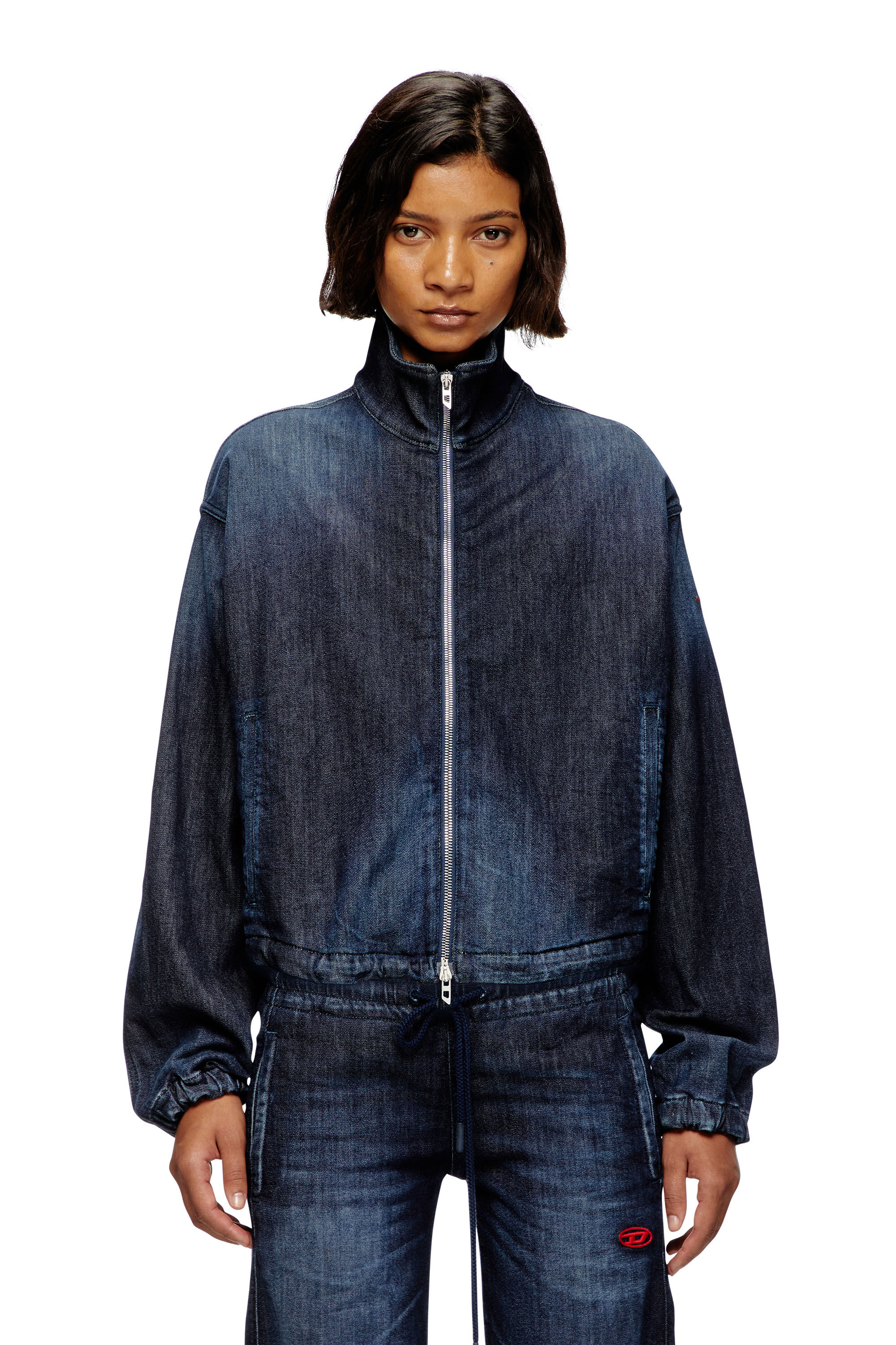 Diesel - DE-SANDERZ JOGG, Giacca a collo alto in JoggJeans Donna in Blu - 3