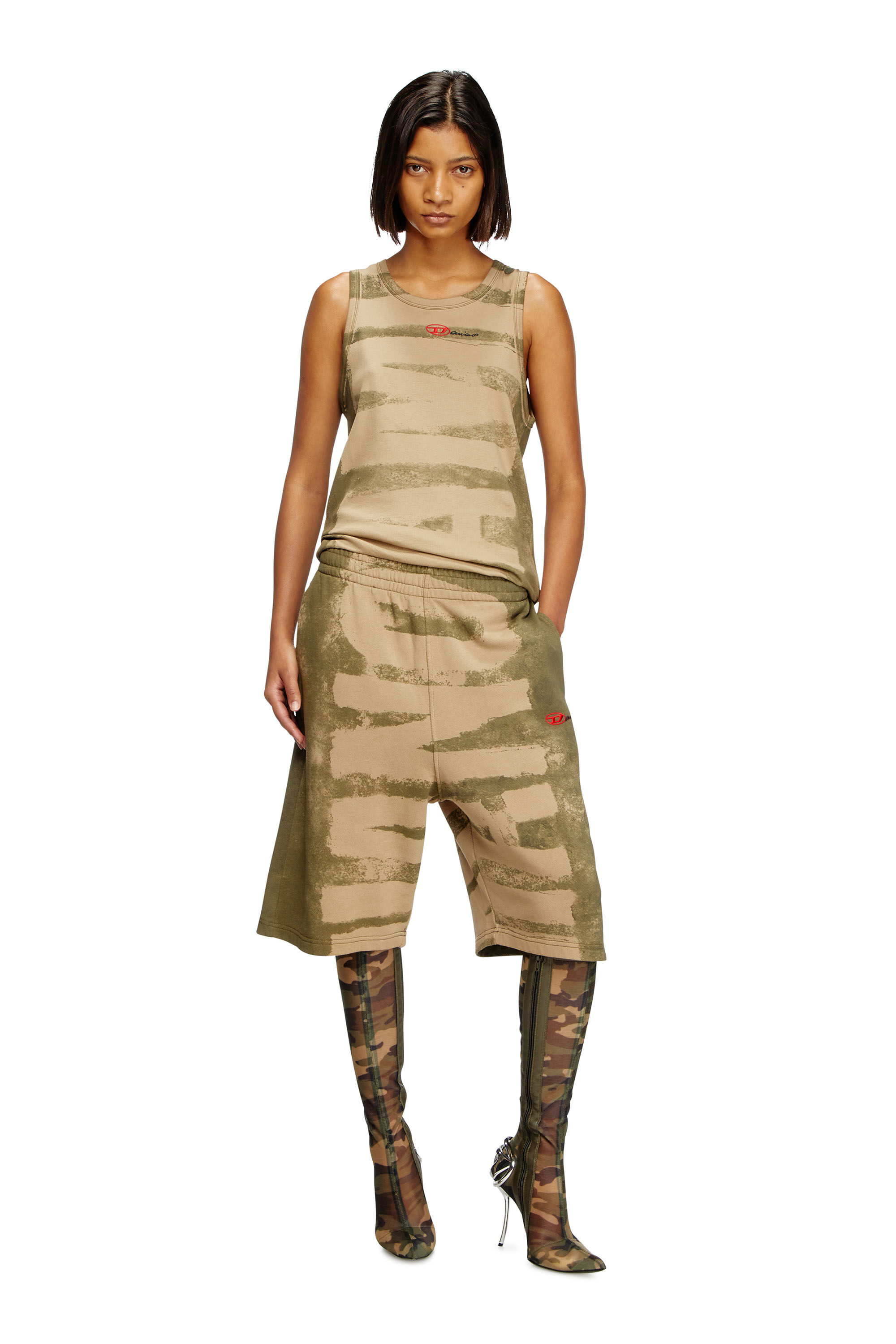 Diesel - T-LIFTY-BLEEDING-DD, Canotta con stampa Damiano Unisex in Verde - 7