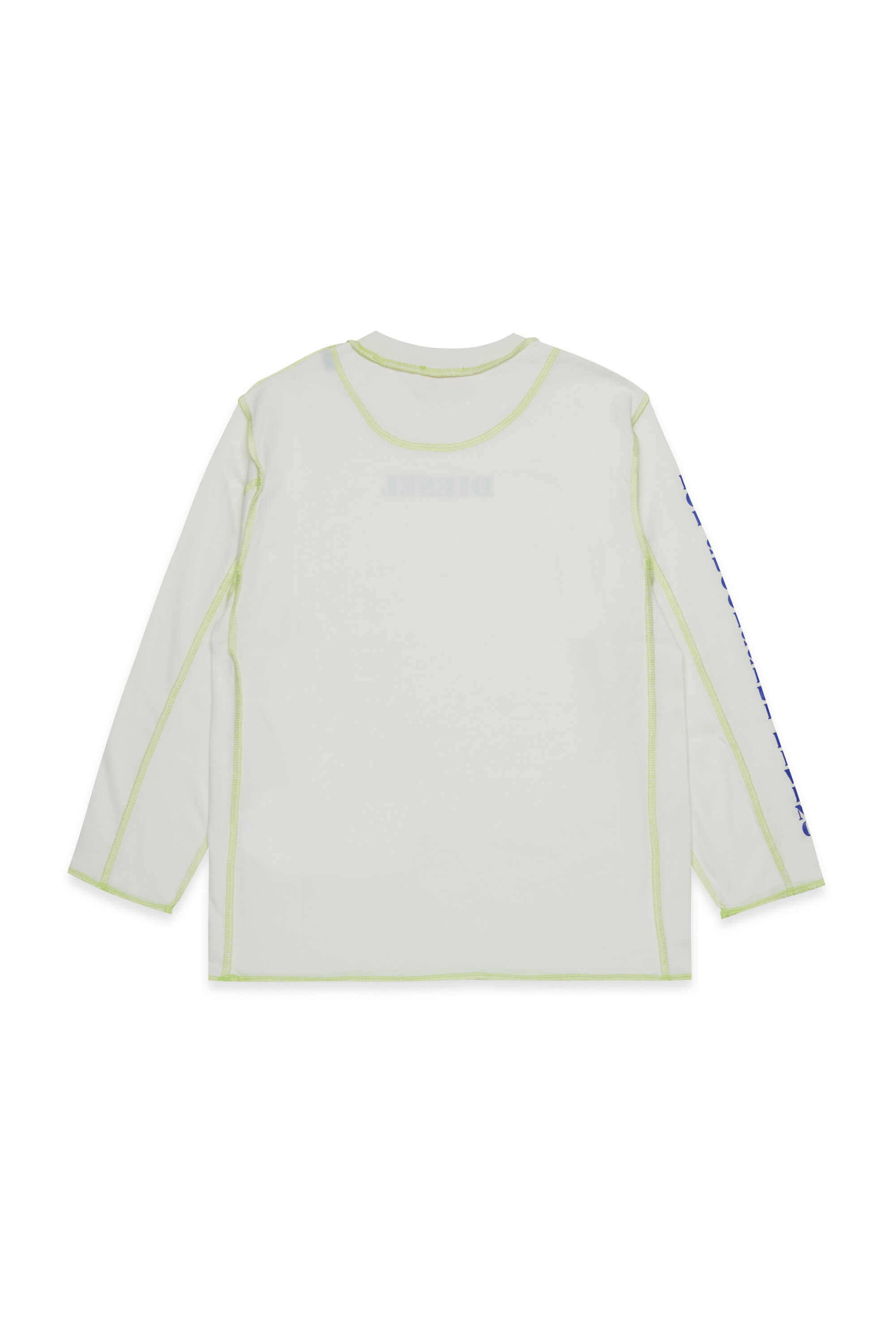 Diesel - TCRAORLS OVER, T-shirts in cotone con cuciture a contrasto Uomo in Bianco - 2