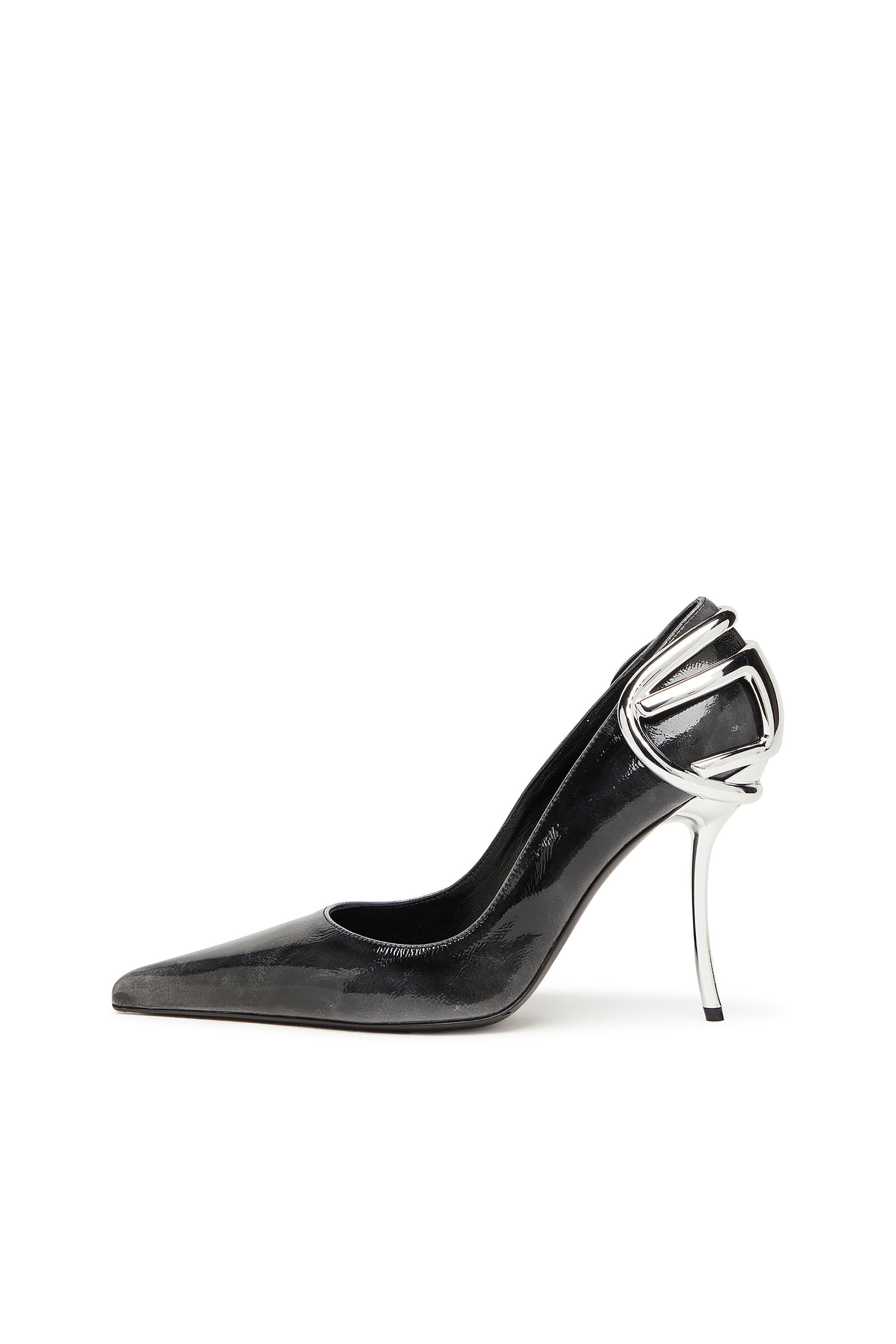 Diesel - D-TEN&HALF P, Pump in pelle pull-up effetto vernice Donna in Nero - 7