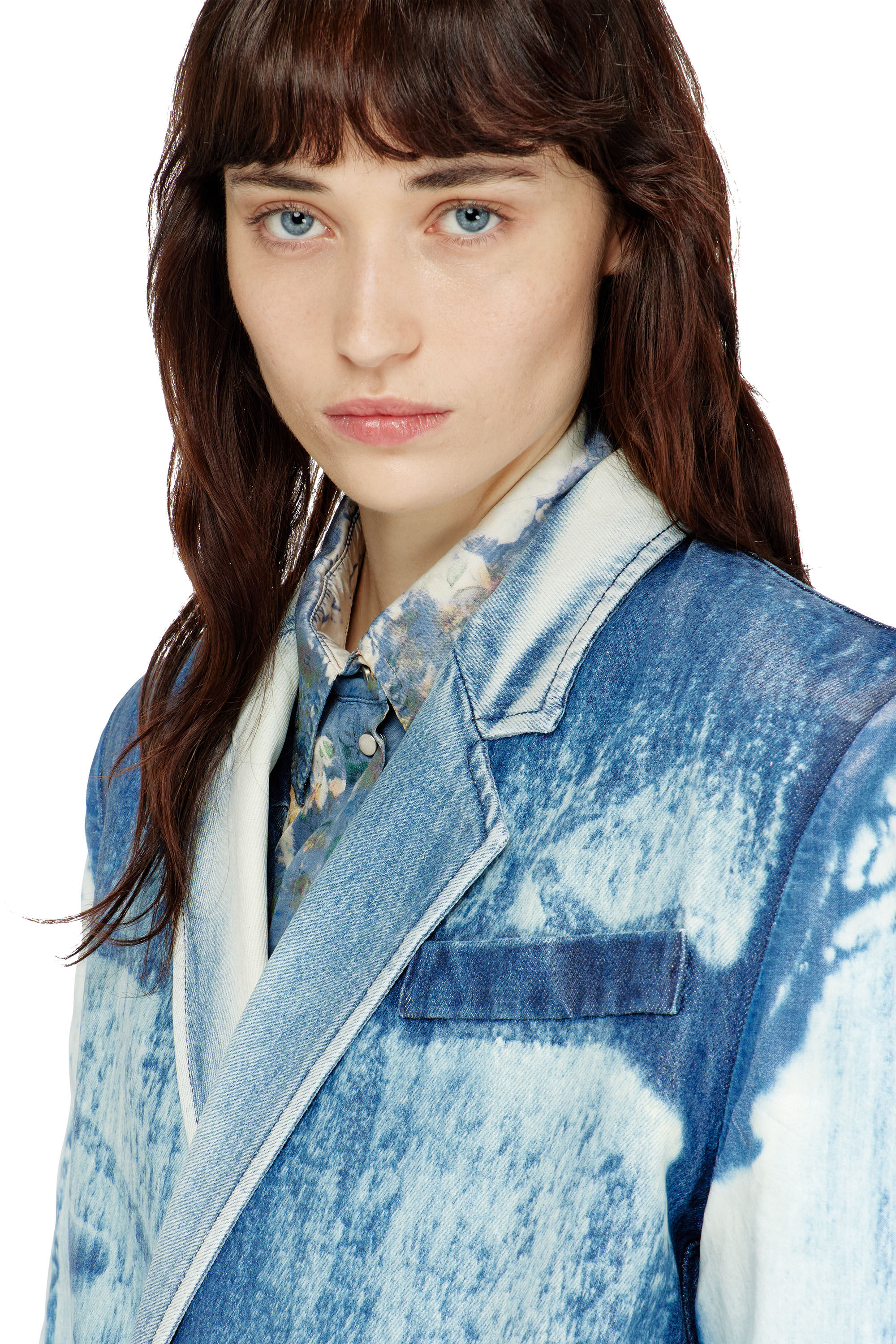 Diesel - DE-LUMEA-FSI1, Blazer in denim effetto X-Ray Donna in Blu - 5