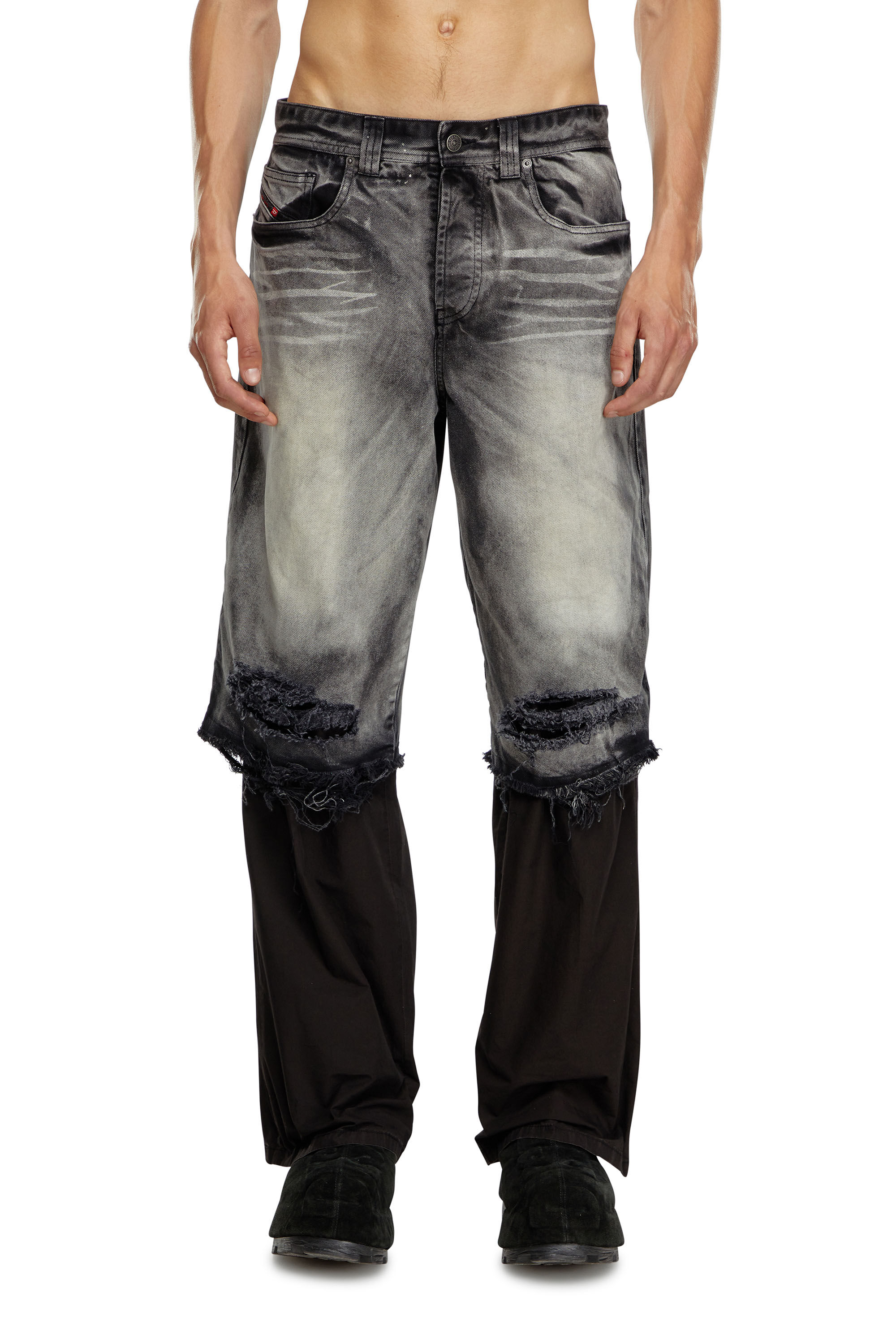Men's 5-pocket pants with layered leg | Multicolor | Diesel