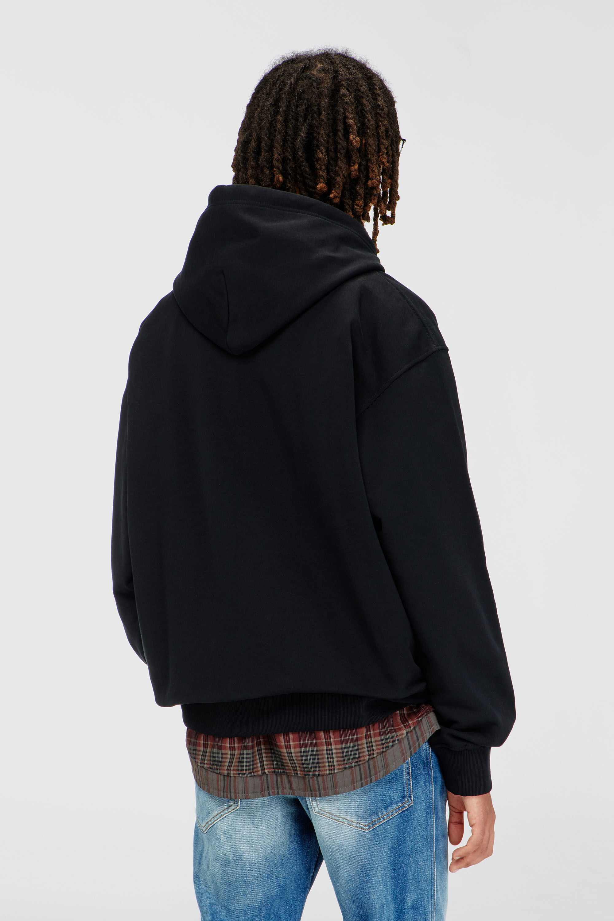 Diesel - S-MACS-HOOD-OD, Hoodie oversize con logo metallico Uomo in Nero - 4