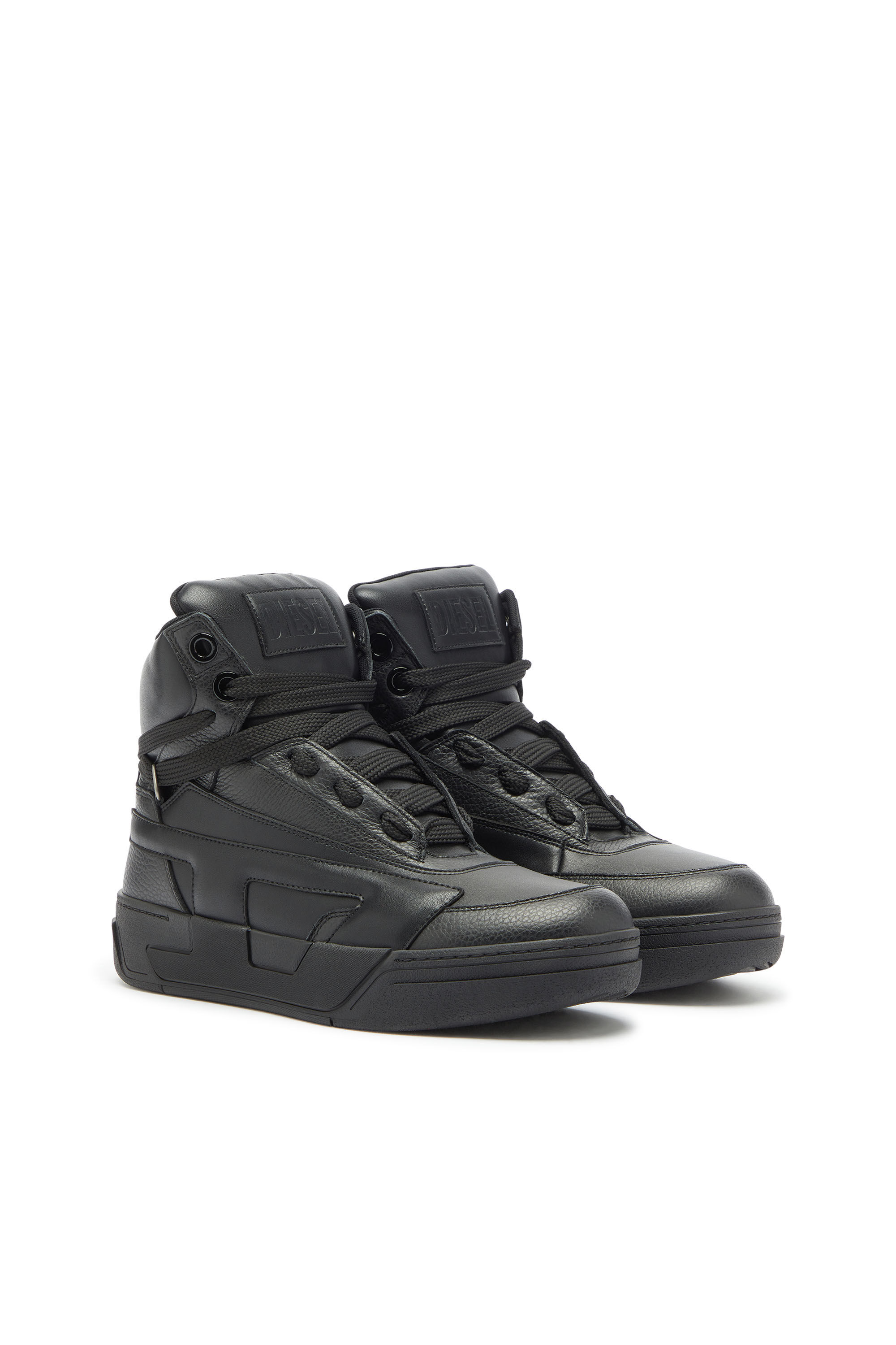 Diesel - S-D-OLLIE MID, S-D-Ollie - Sneakers alte in pelle con D logo Uomo in Nero - 2
