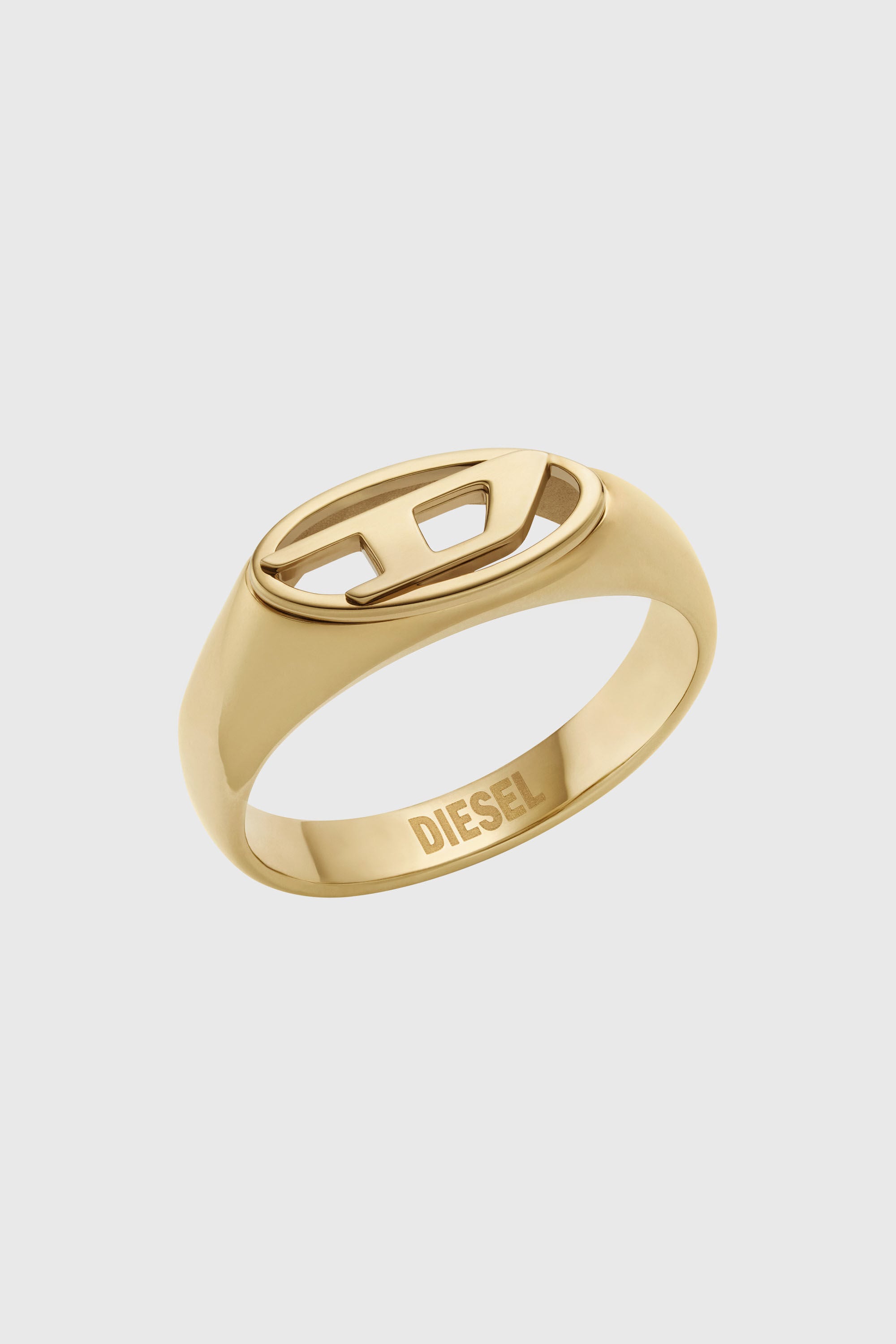 Diesel - DX1588710 JEWEL, Anello con sigillo in acciaio inossidabile color oro Unisex in Oro - 1