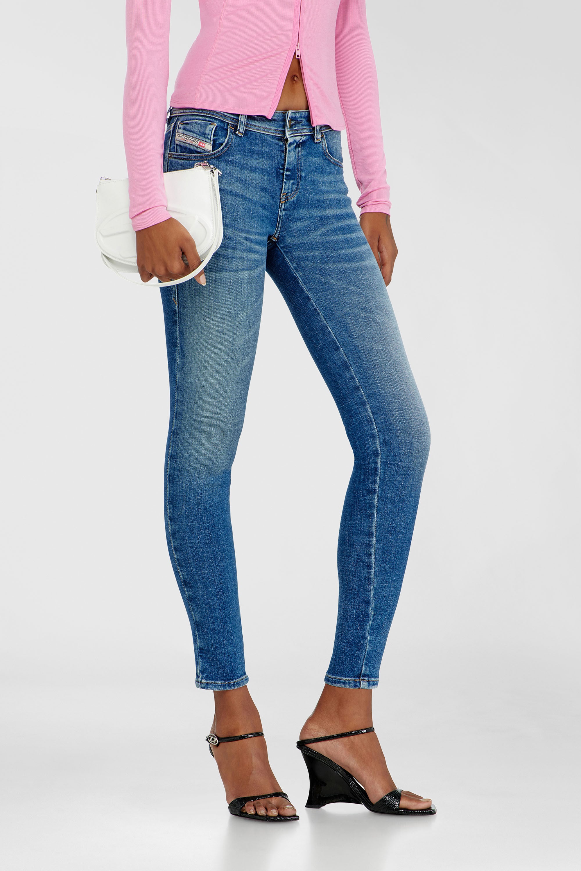 Diesel - Woman's Skinny Jeans 2017 Slandy 09P71, Medium blue - 7