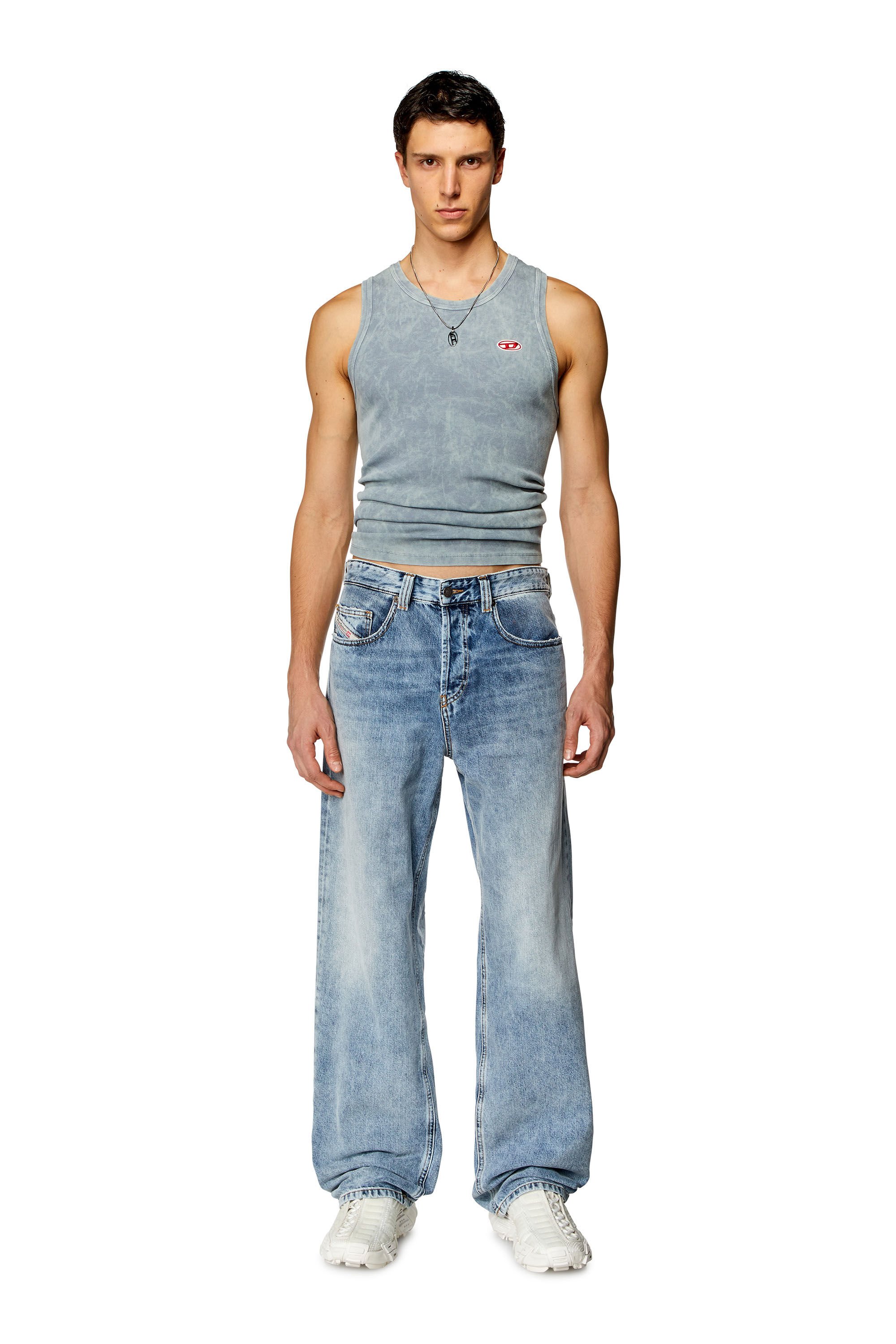 Diesel - Straight Jeans 2001 D-Macro 09H57, Blu Chiaro - Image 1