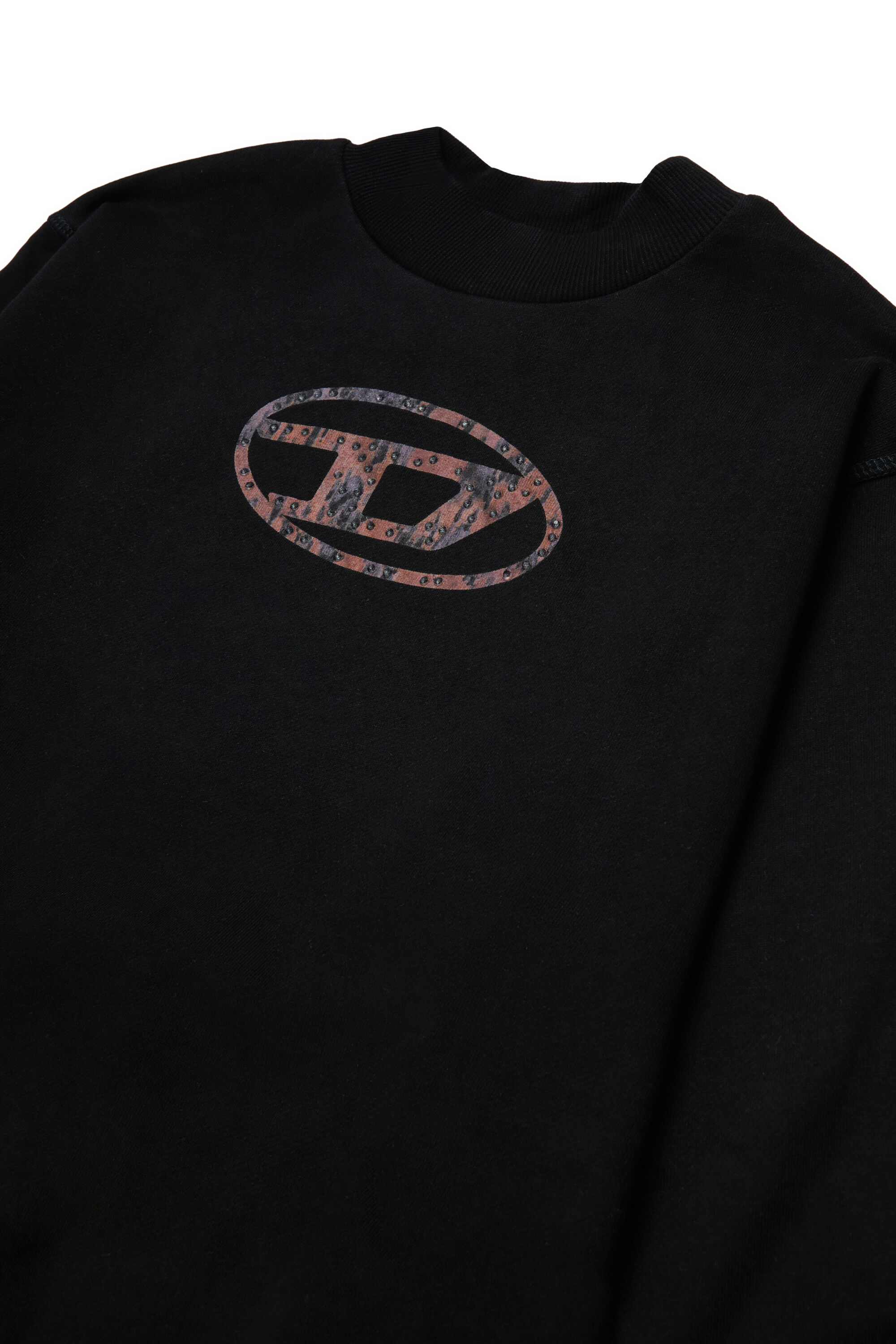 Diesel - SDOLSY, Felpa in cotone con logo frontale Donna in Nero - 3