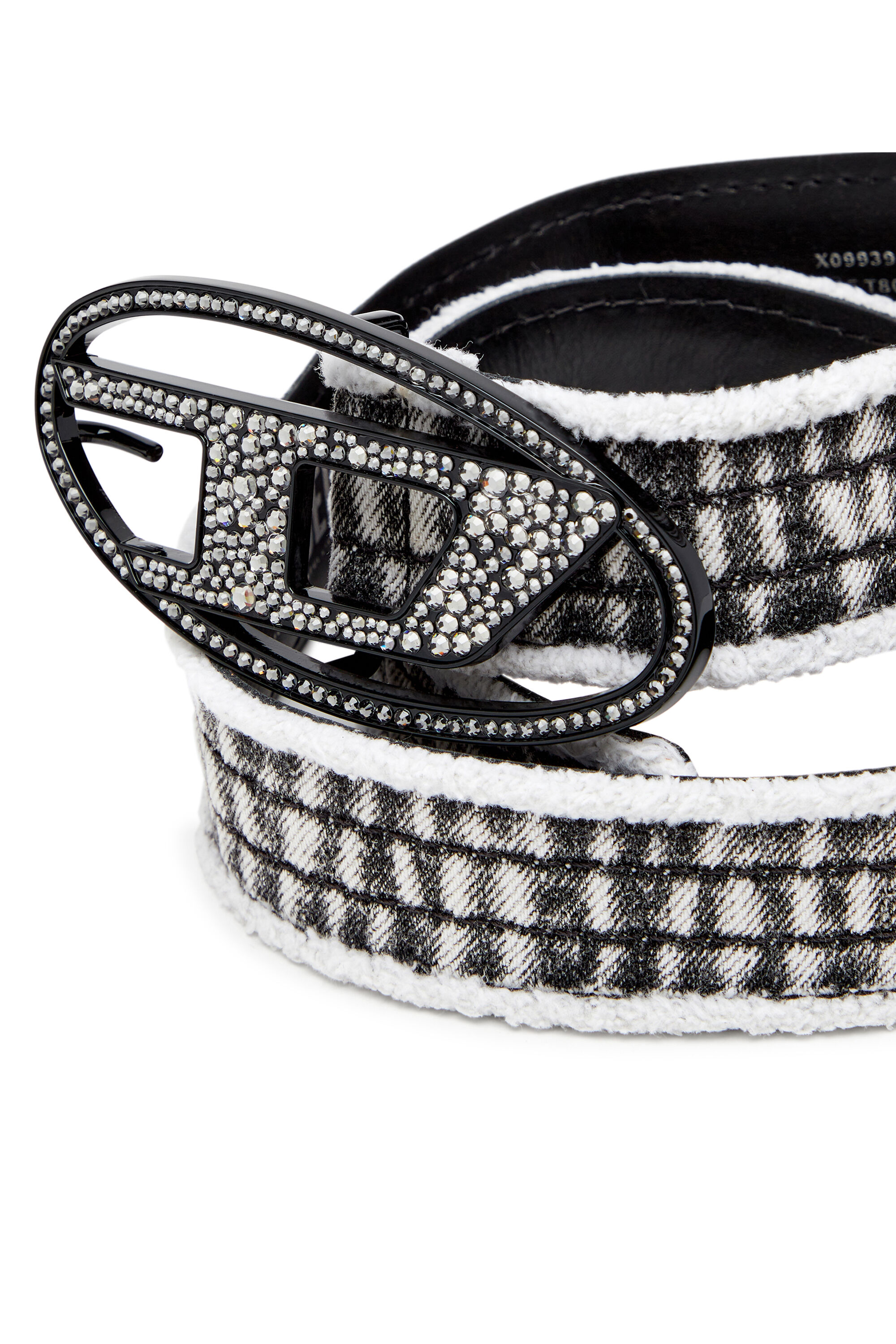 Diesel - B-1DR STRASS, Cintura 3.9 cm in denim pelle con fibbia gioiello Donna in Nero - 3