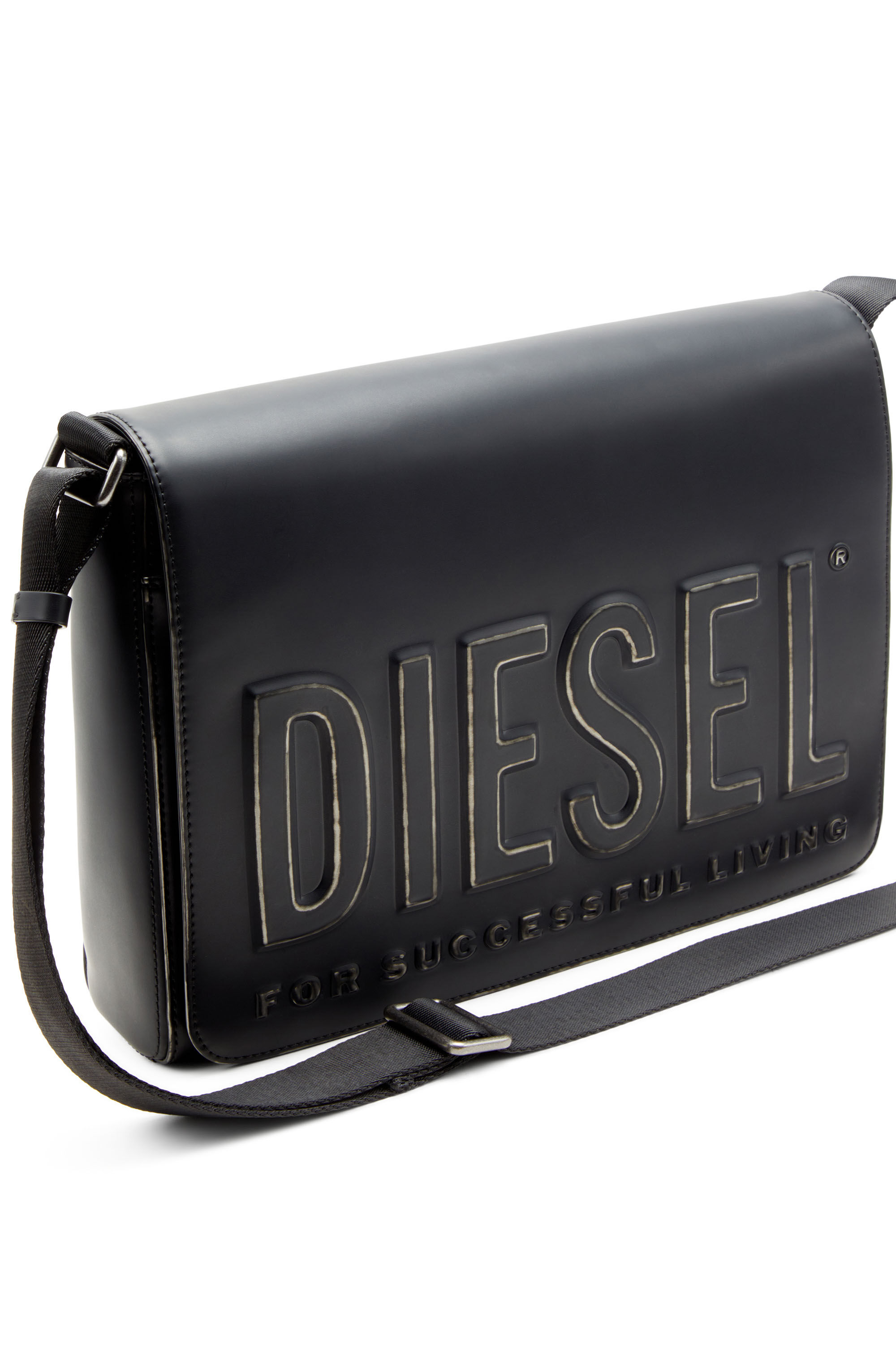 Diesel - DSL 3D MESSENGER S X, Dsl 3D-Borsa messenger in PU spazzolato Uomo in Nero - 5