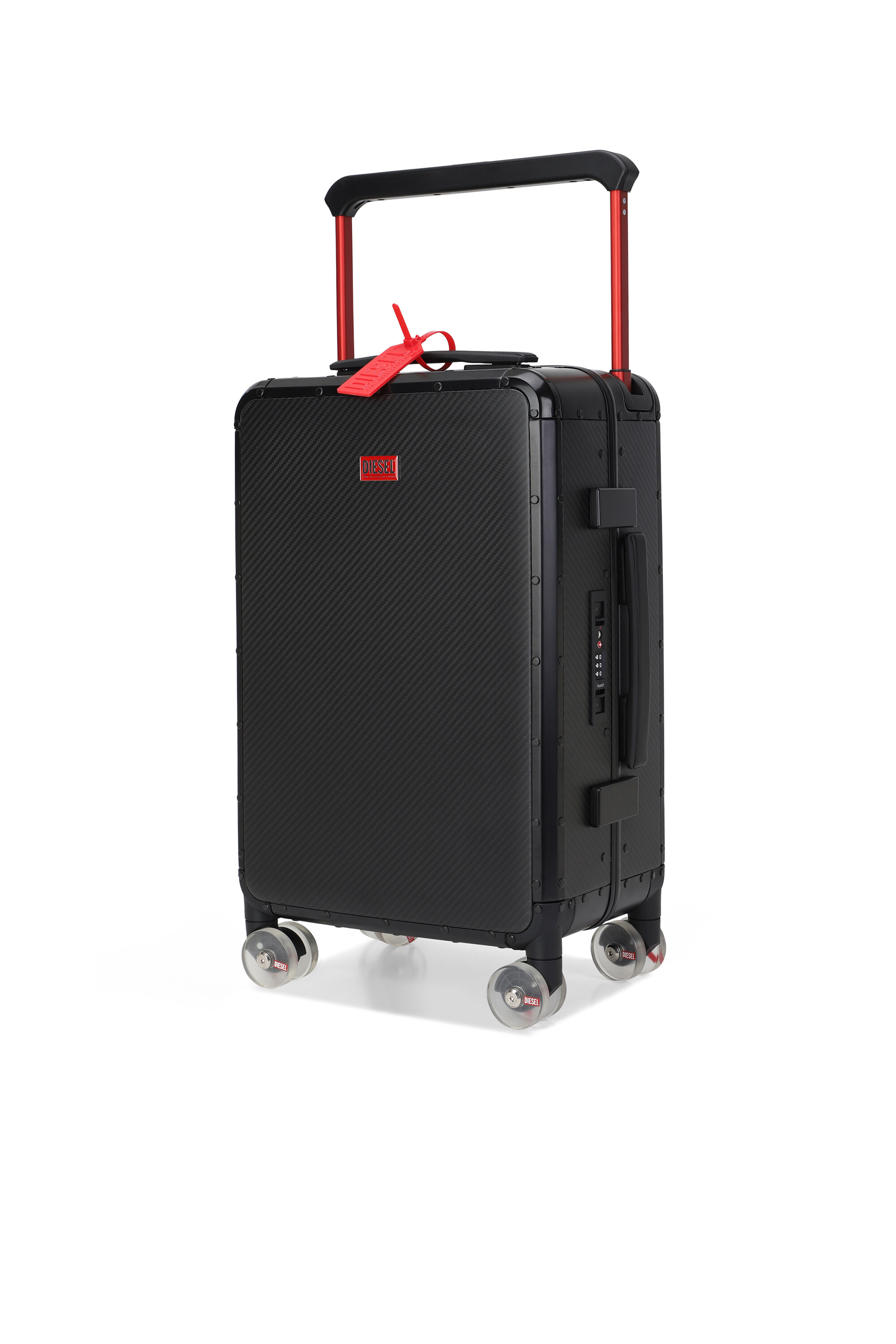 Diesel - DSL CARBON FIBER TROLLEY-BLACK- DSL001, Unisex's Carbon fiber suitcase size S in Black - 5