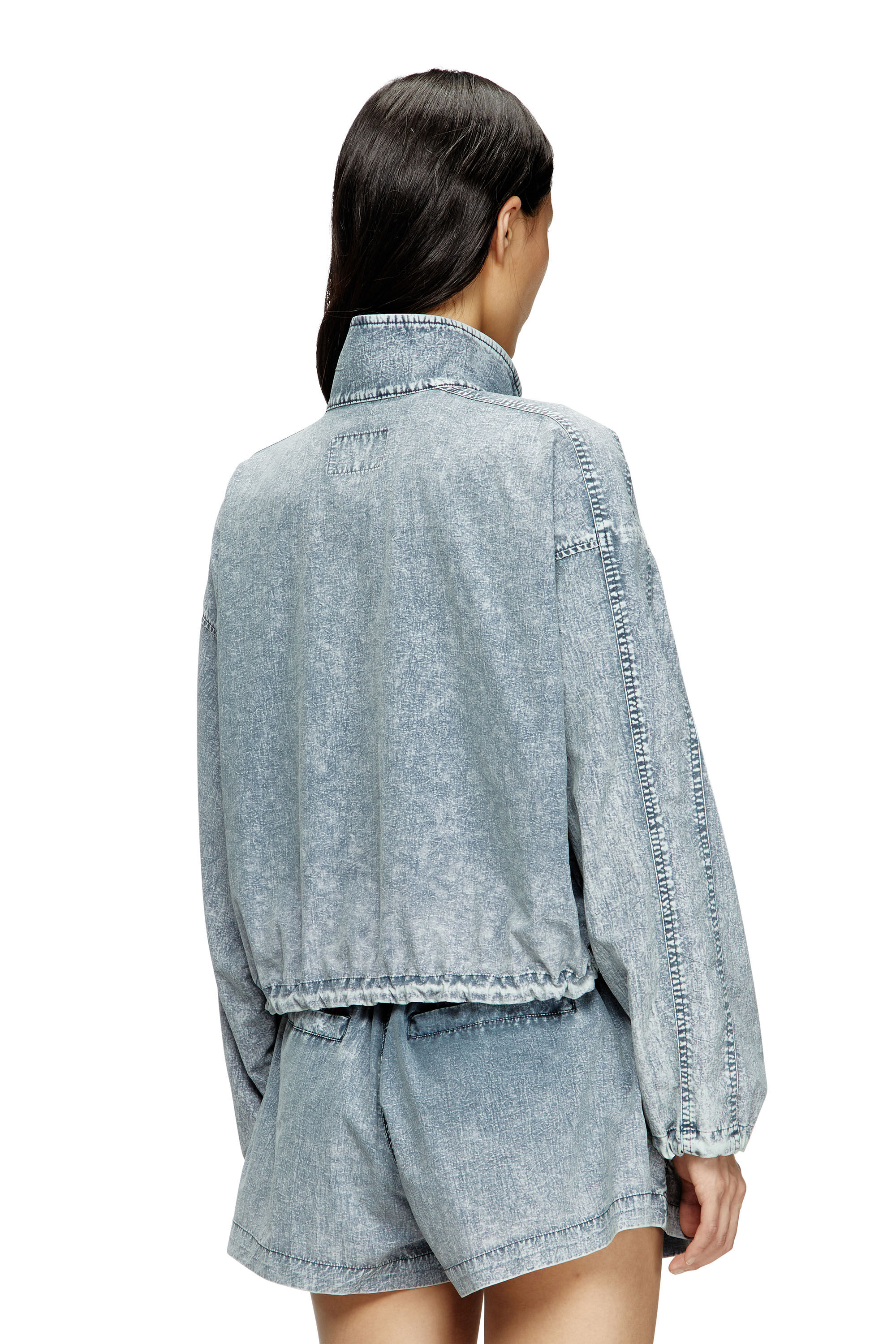 Diesel - G-LEAM-R1, Giacca corta in nylon di Taslan riciclato Donna in Blu - 4
