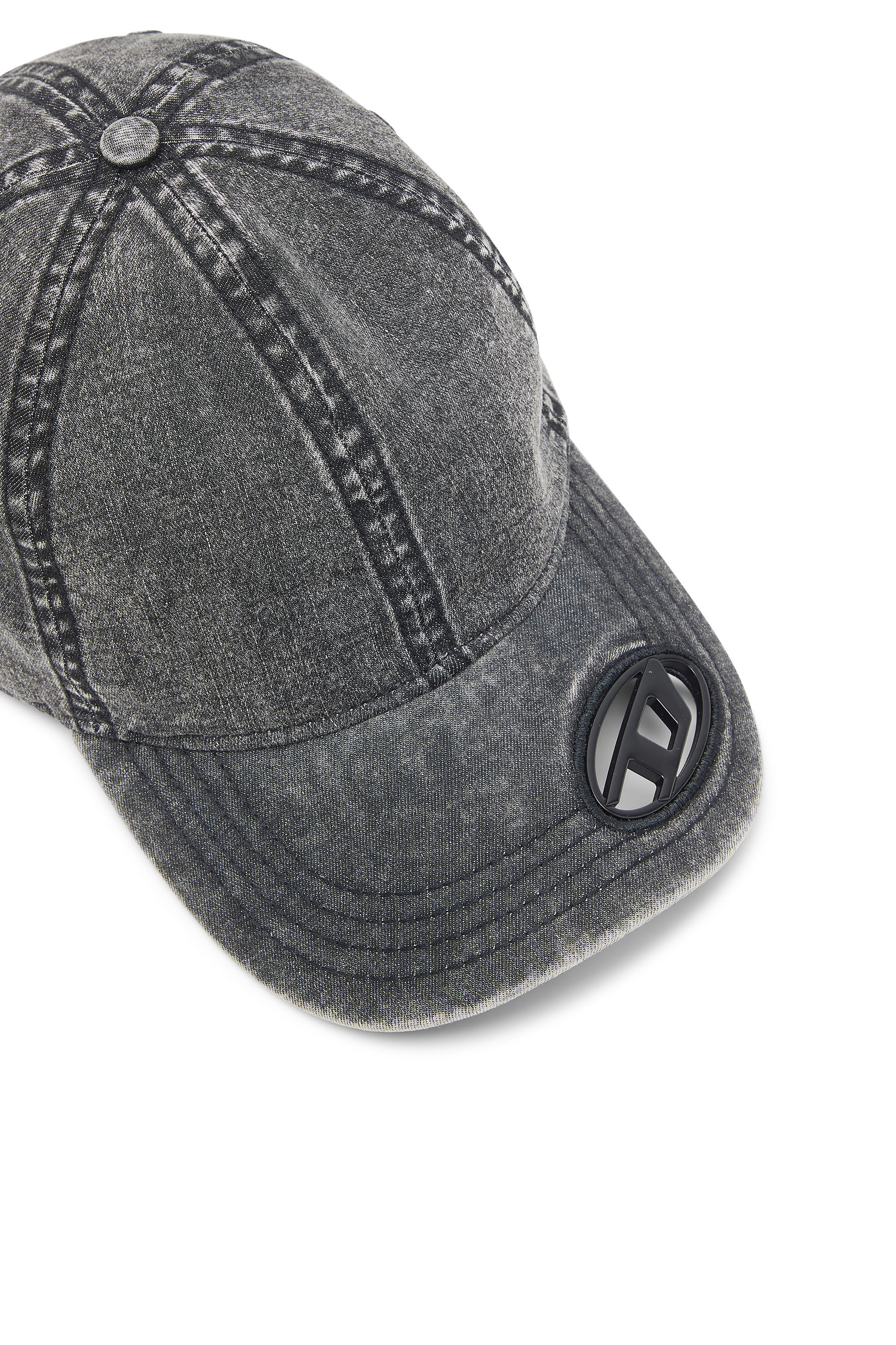 Diesel - C-AP-HOSHI, Cappello da baseball in denim con Oval D Uomo in Nero - 4