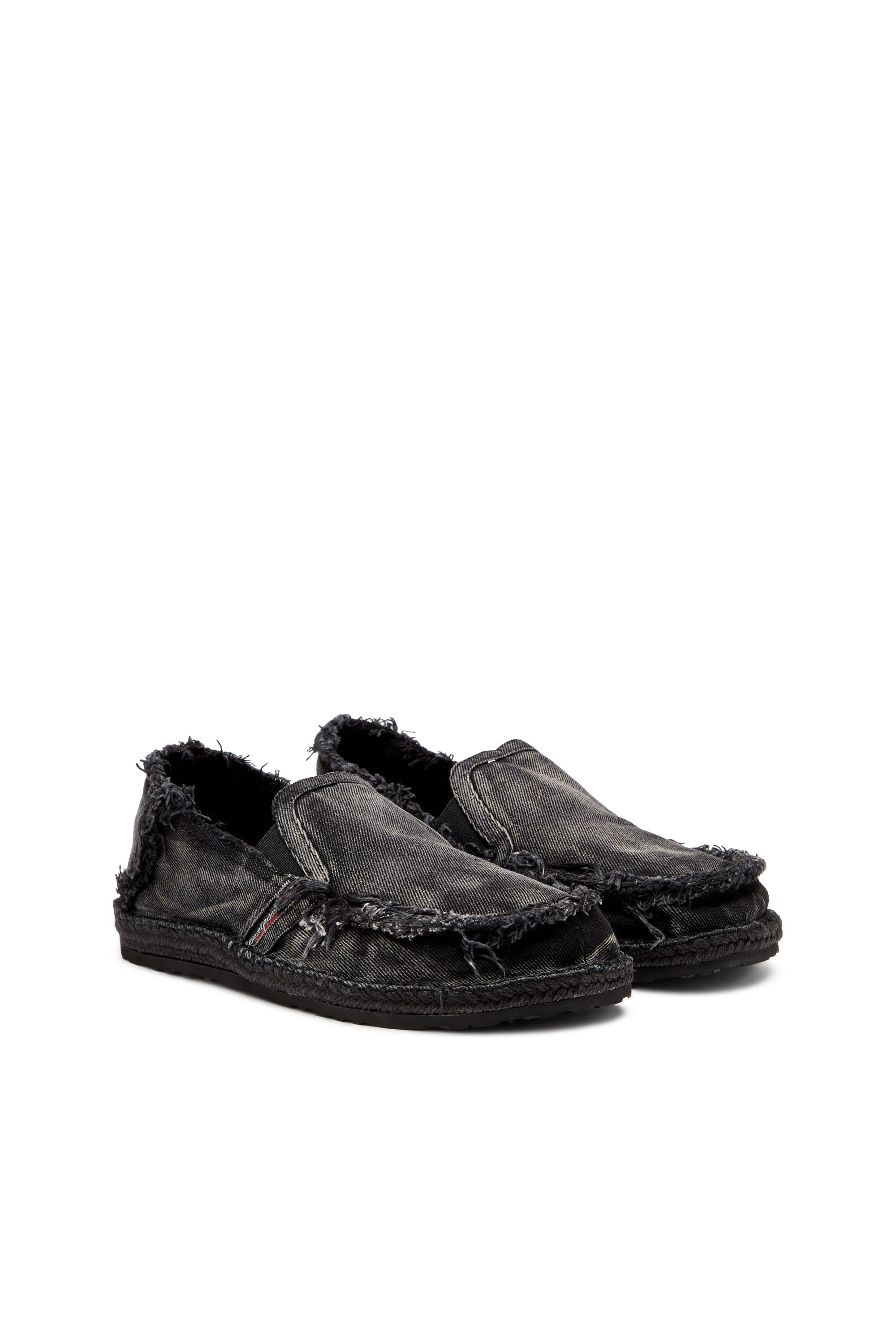 Diesel - D-LUKAS ESP, D-Lukas-Mocassini espadrilles in denim distressed Uomo in Nero - 2