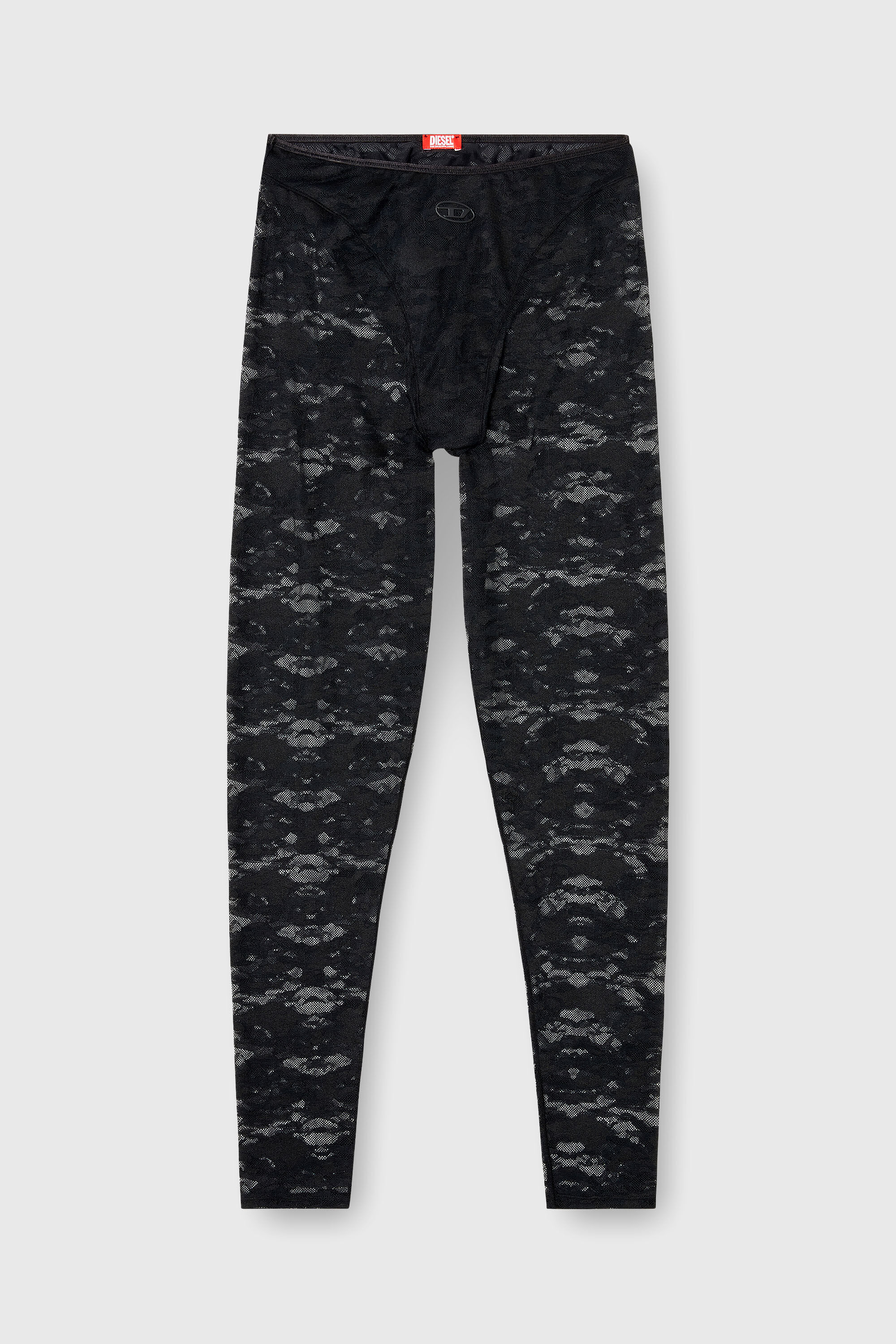Diesel - HAYLEY-UTLT, Leggings in nylon pizzo camouflage Donna in Nero - 5