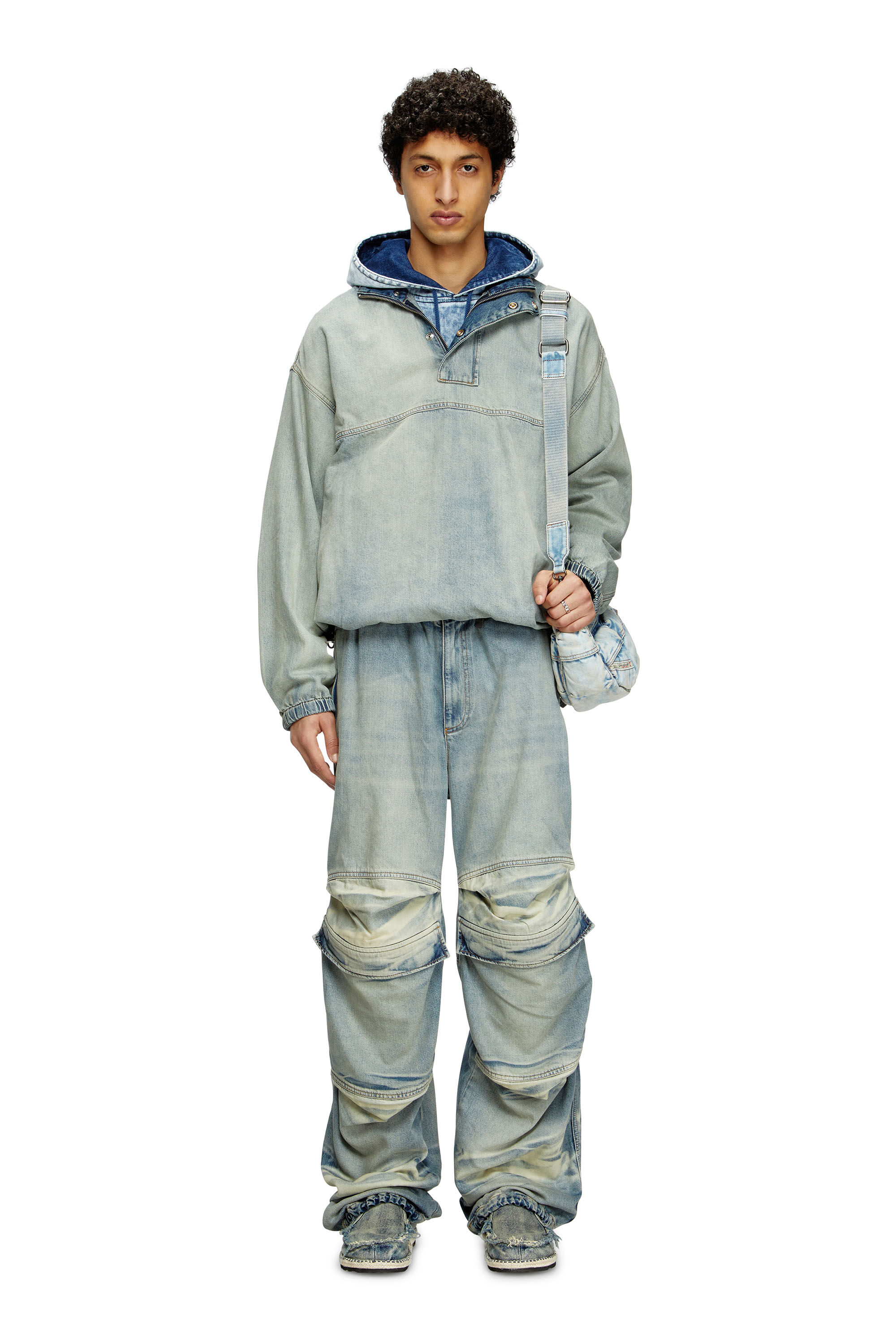 Diesel - D-FLOW-S1, Maglia in denim leggero bicolore Unisex in Blu - 1
