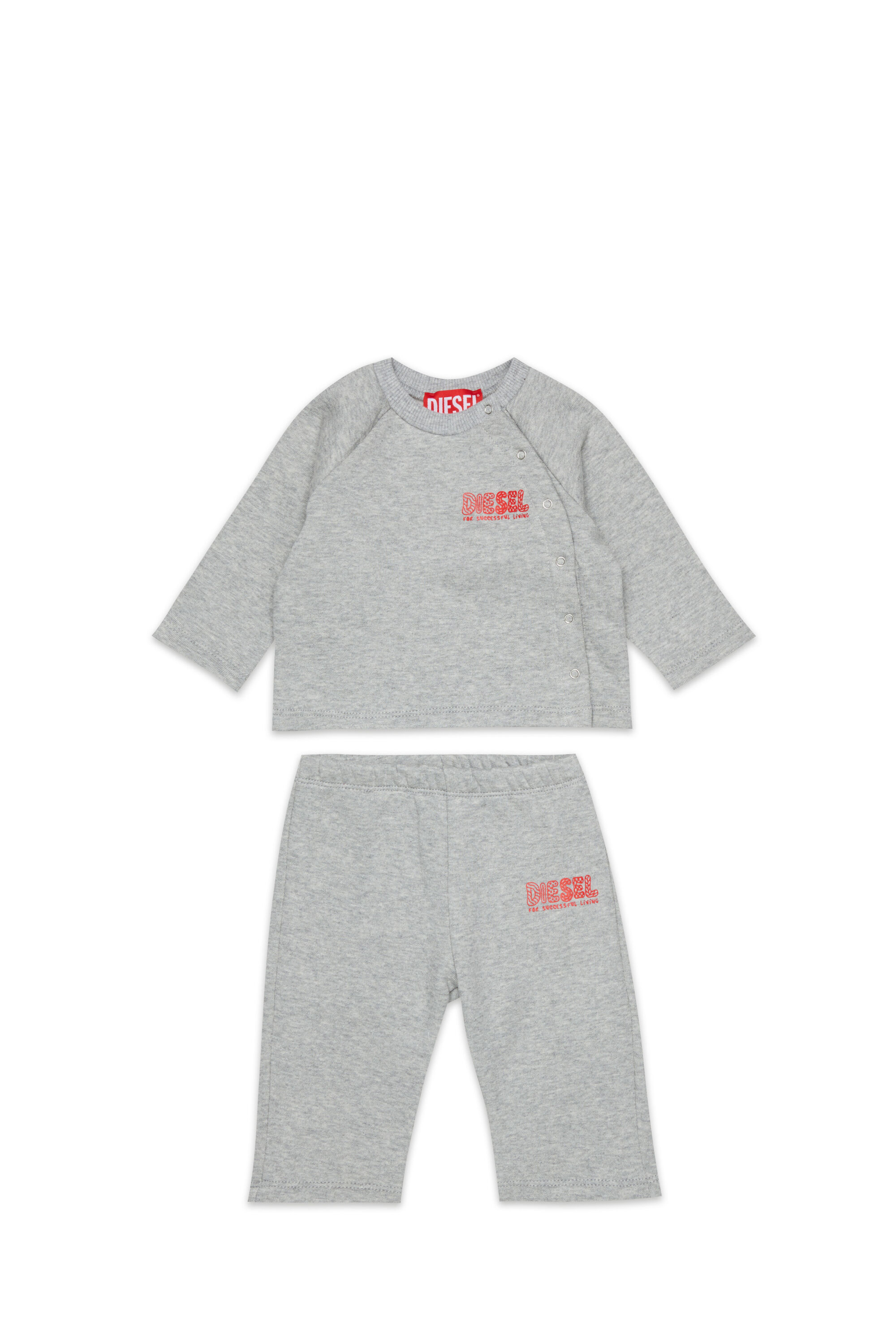 Diesel - SLUPY-SET-NB, Set neonato con stampa logo Unisex in Grigio - 1
