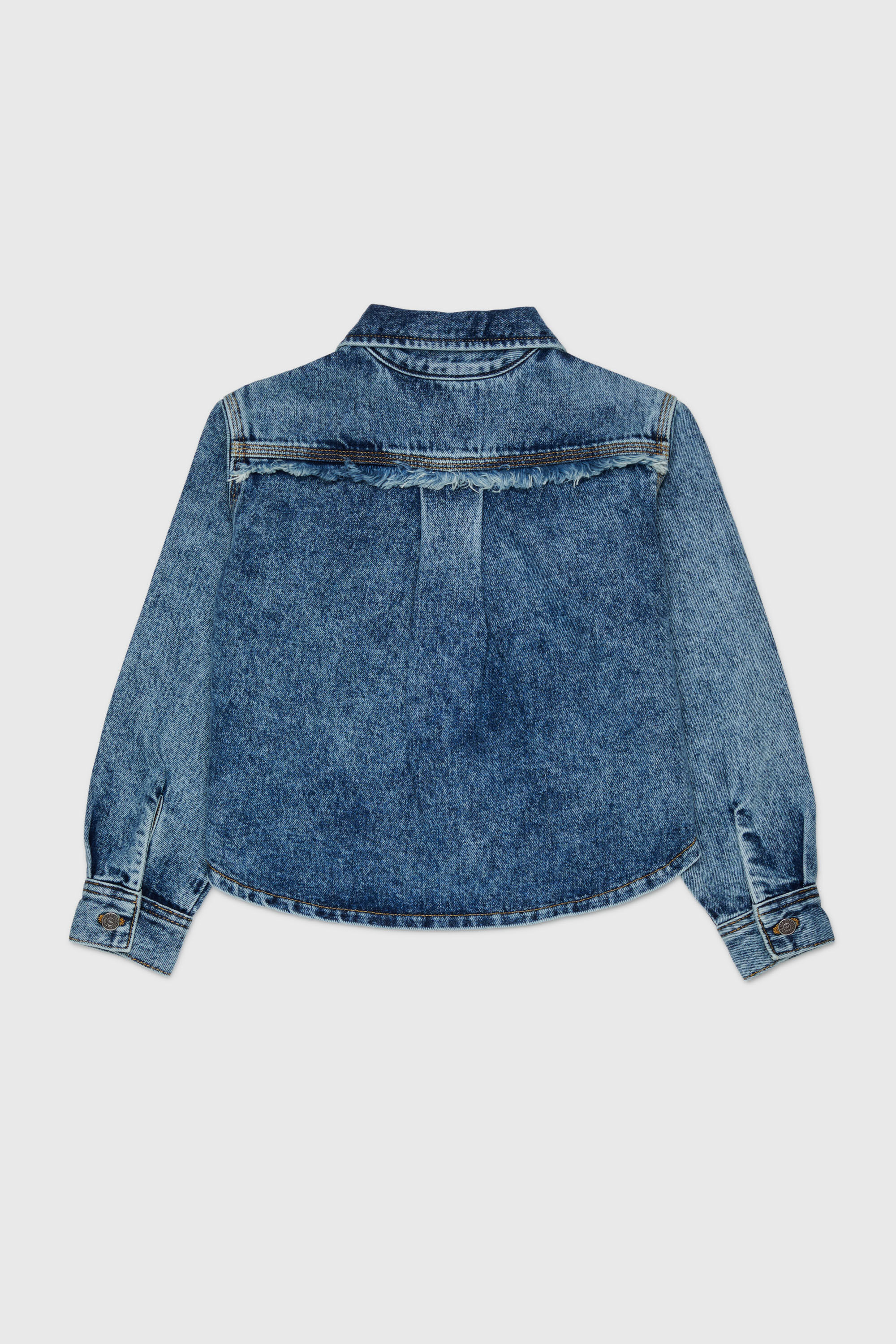 Diesel - CELKA, Camicia in denim con zip e dettaglio sfrangiato Donna in Blu - 2