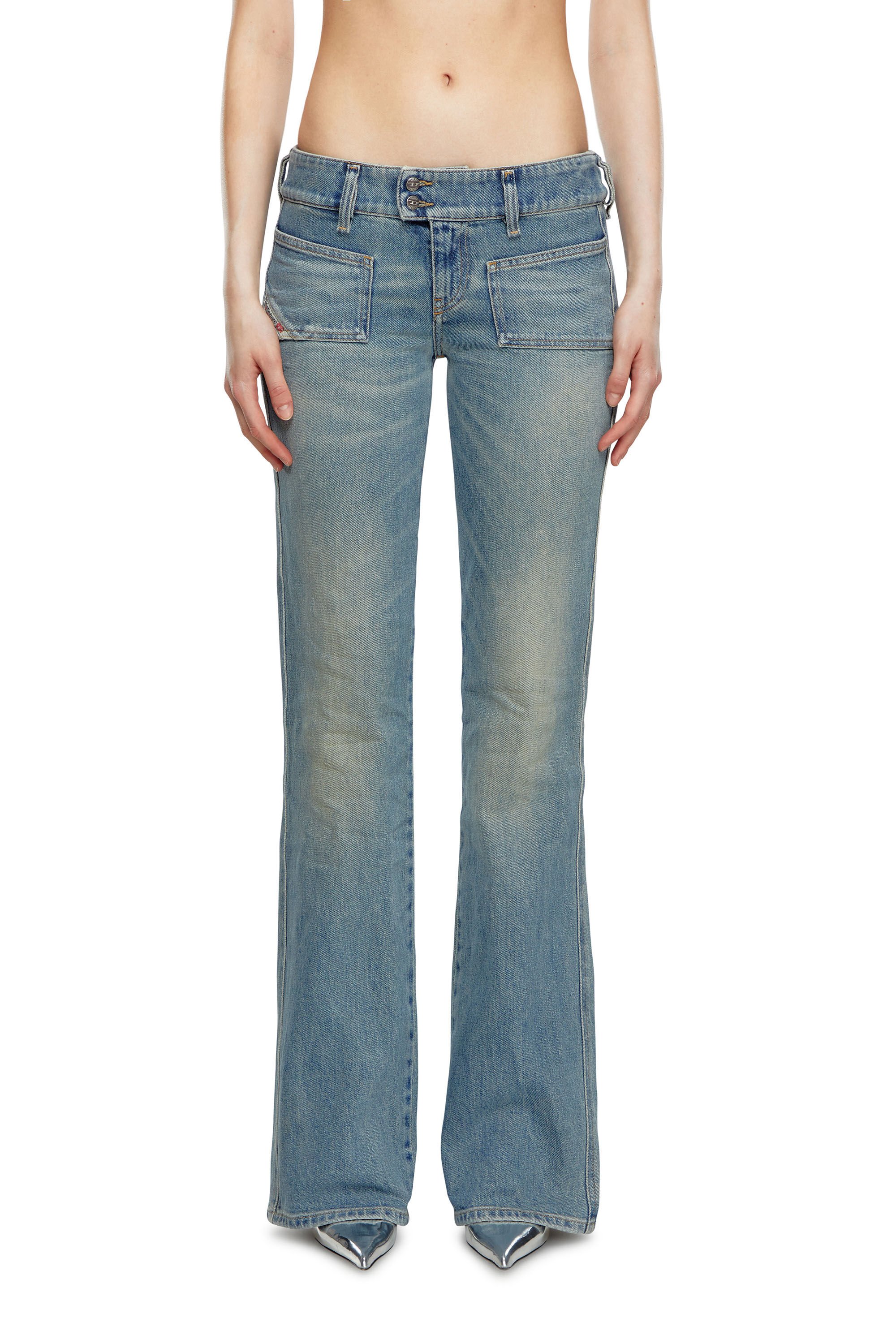 Diesel - Bootcut and Flare Jeans D-Hush 09J55, Blu Chiaro - Image 3