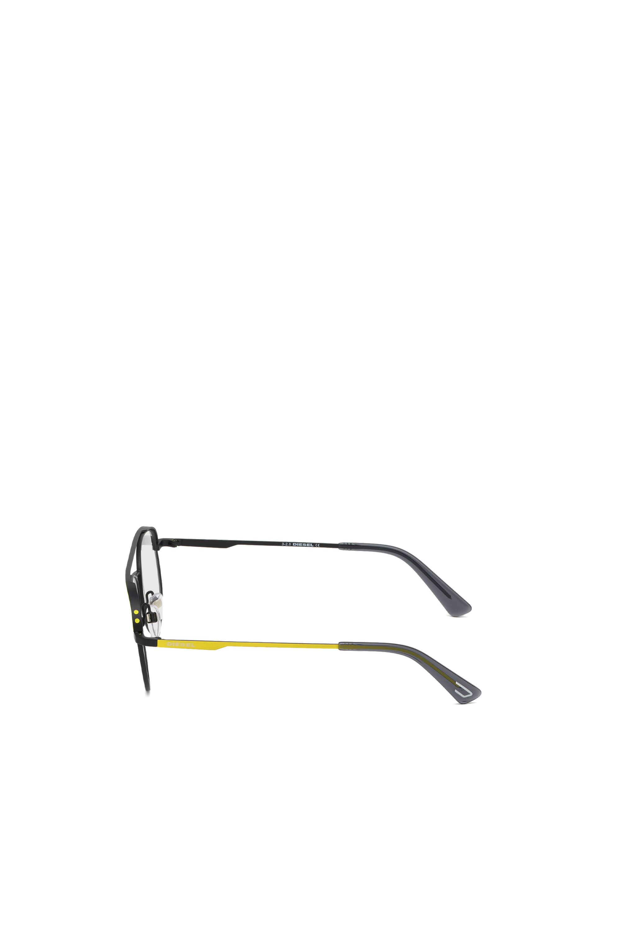 Diesel - DL5305, Occhiale da vista pilot con doppio ponte Unisex in Giallo - 4