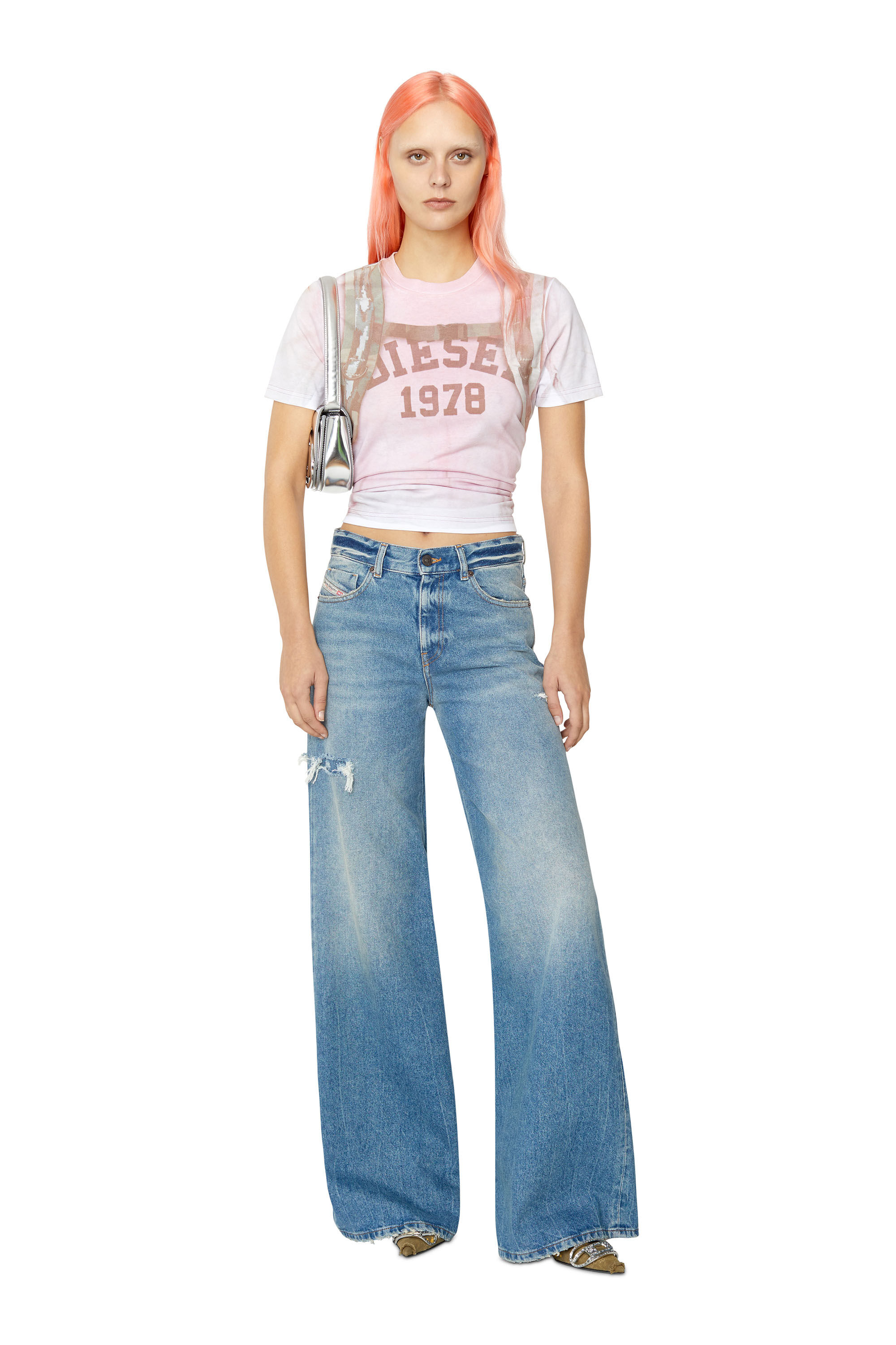 Diesel - 1978 09D97 Bootcut and Flare Jeans, Blu Chiaro - Image 1
