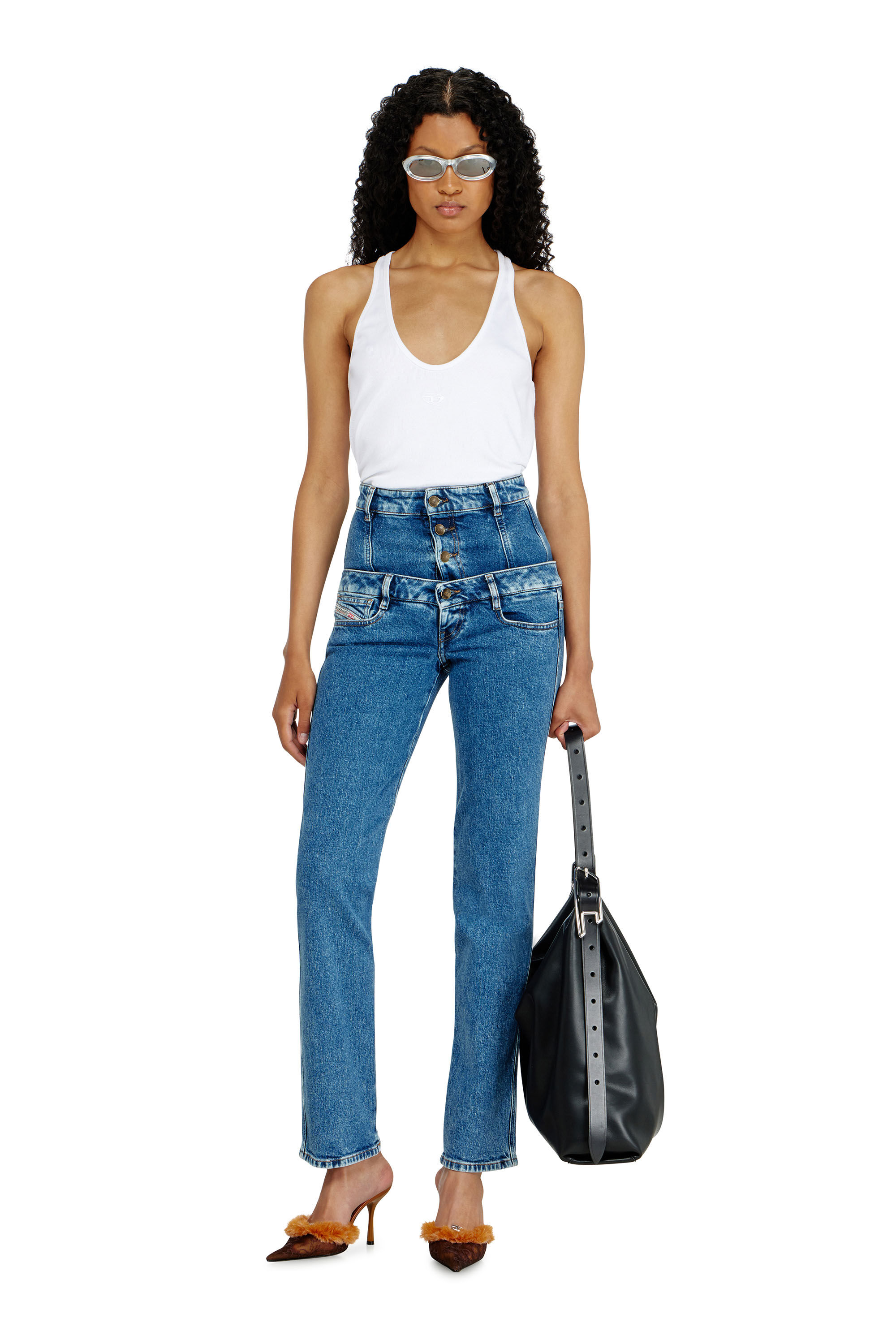 Diesel - Slim Jeans D-Fynora 007EU Donna, Blu medio - Image 1