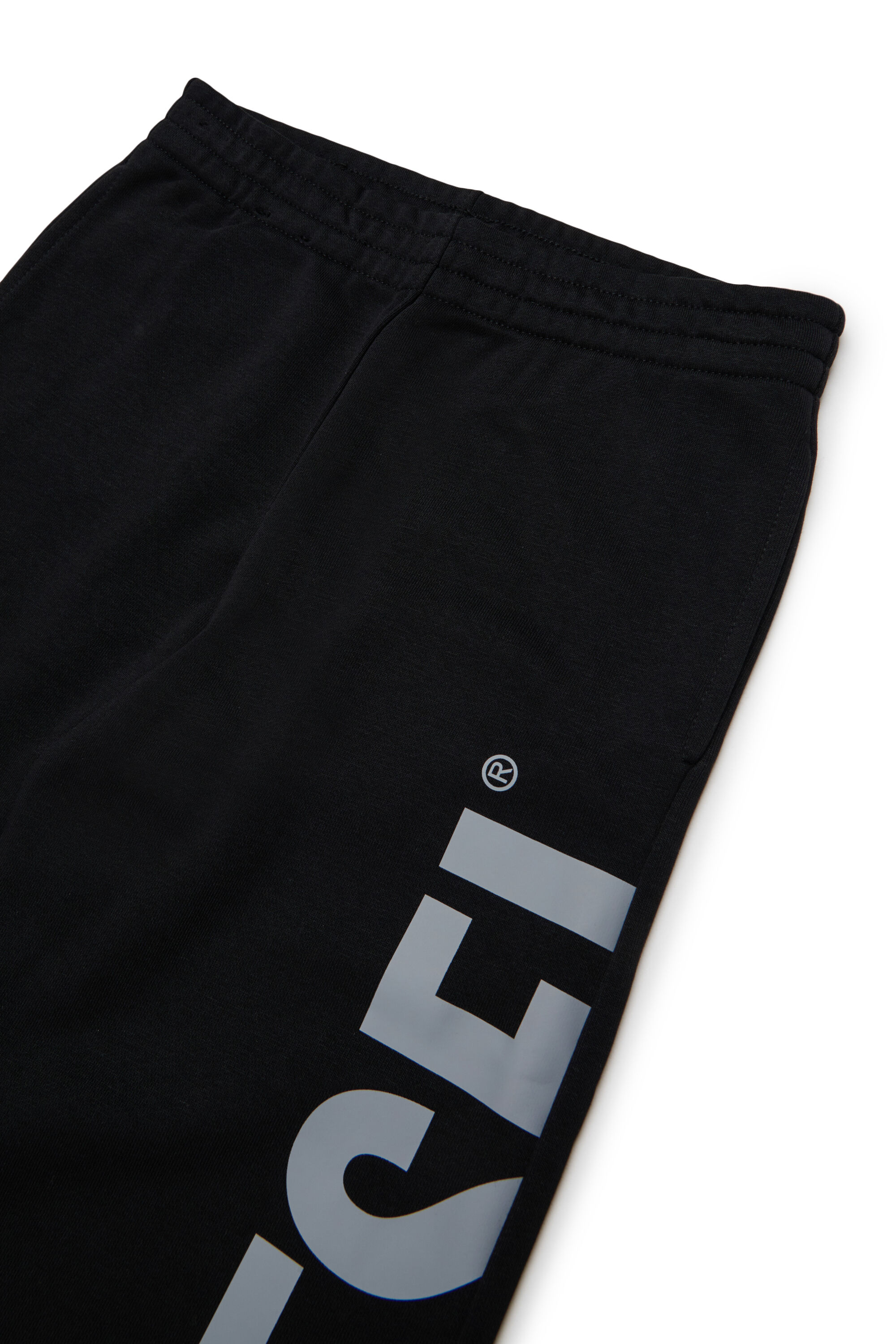 Diesel - PRES, Pantaloni da tuta con stampa logo cut-off Uomo in Nero - 3