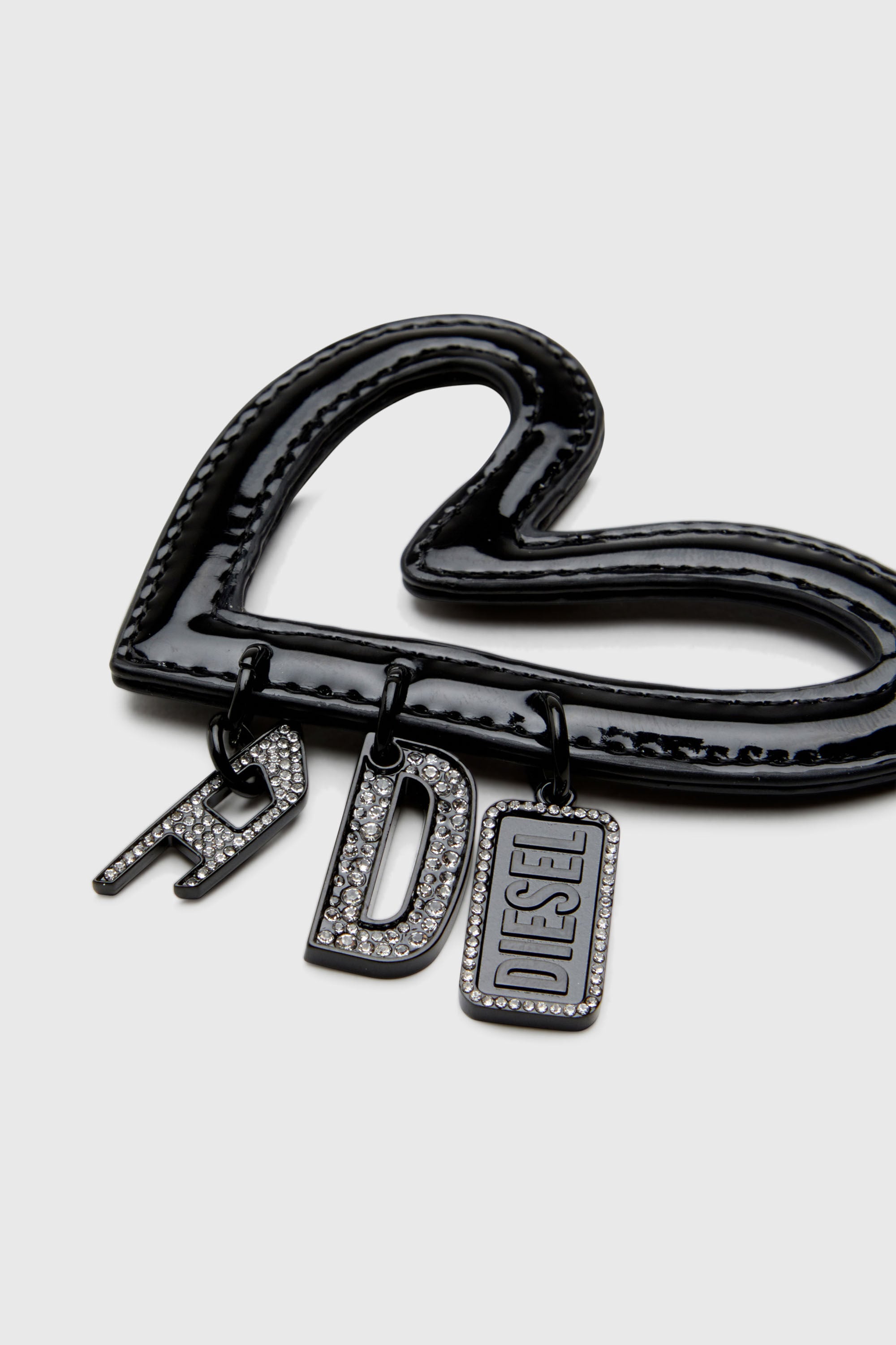 Diesel - MULTI II, Woman's Heart charm with glossy finish in Black - 3
