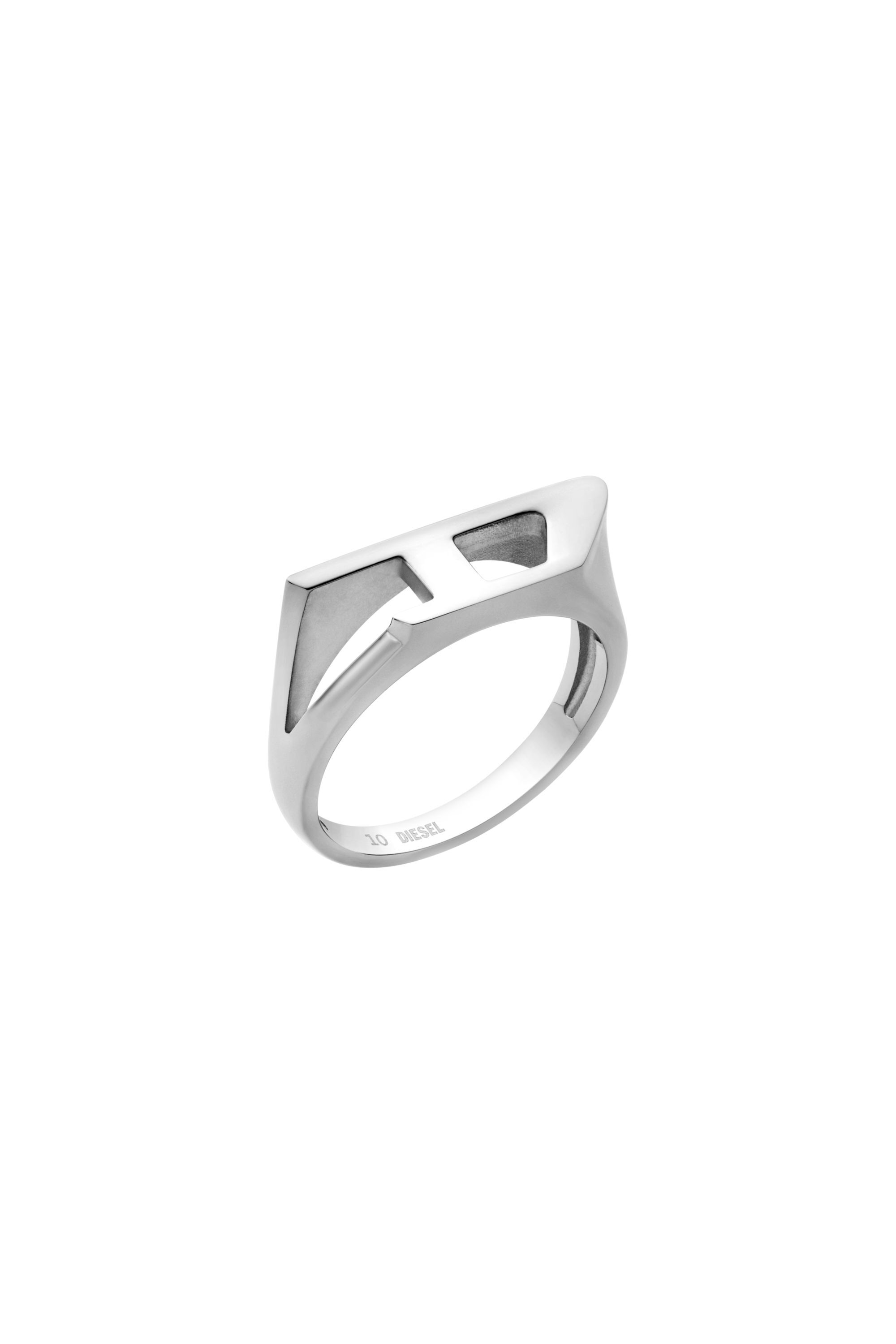 Diesel - DX1638040 JEWELLERY, Anello chevalier in acciaio Unisex in Argento - 1