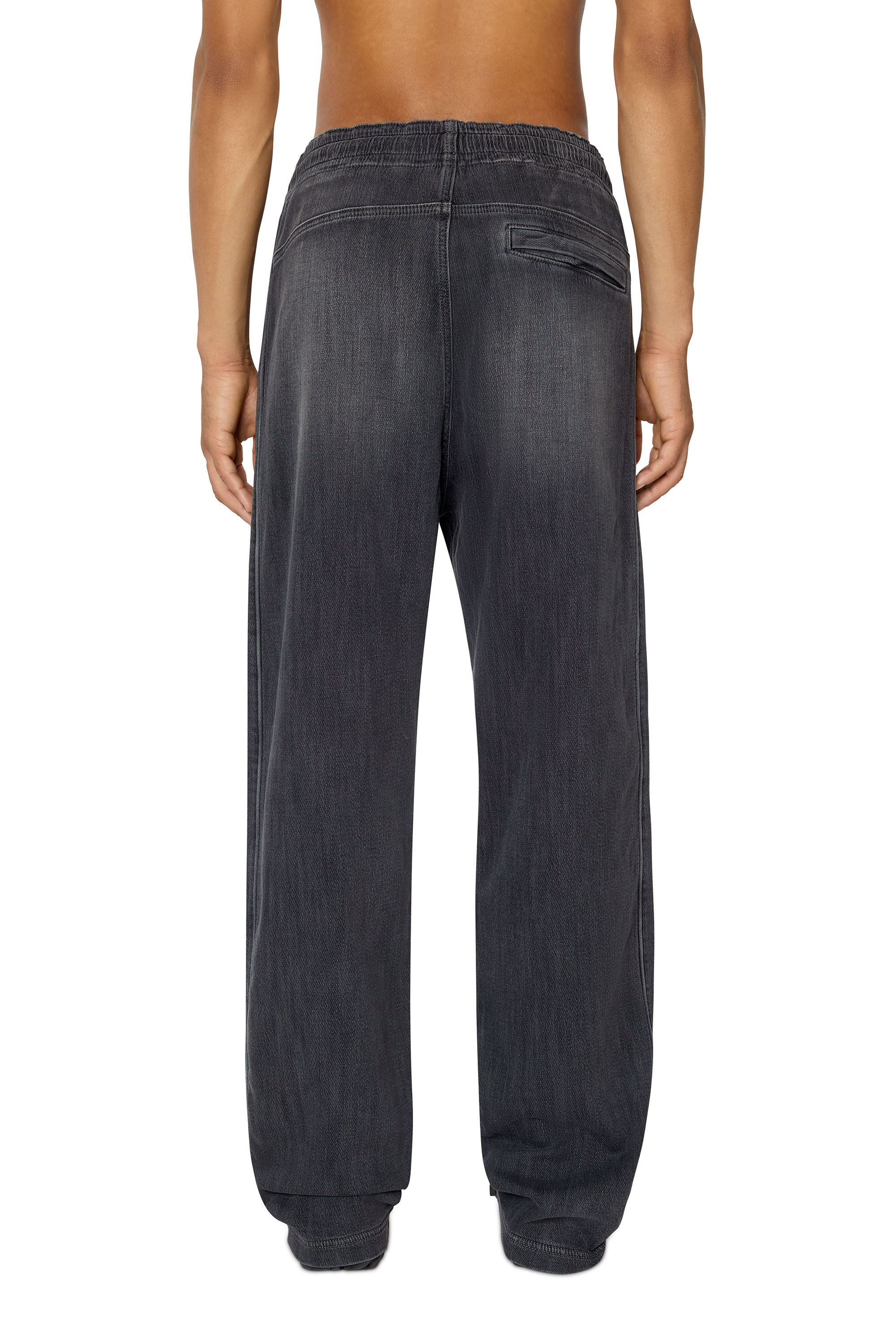 Diesel - D-Martians Track Denim 09E30 Straight, Nero/Grigio scuro - Image 4