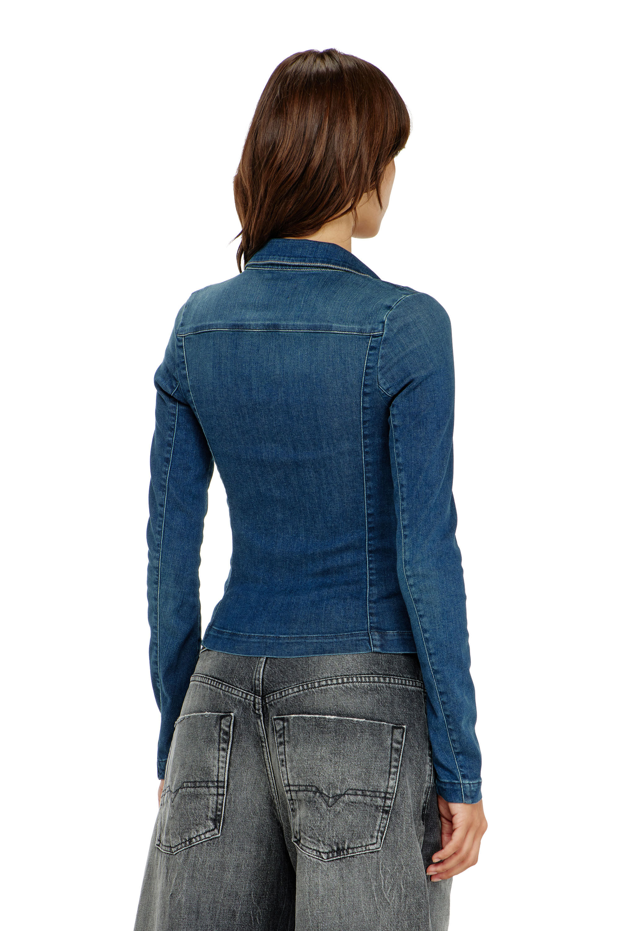 Diesel - DE-QUINOR-S1, Camicia con zip in denim Donna in Blu - 4