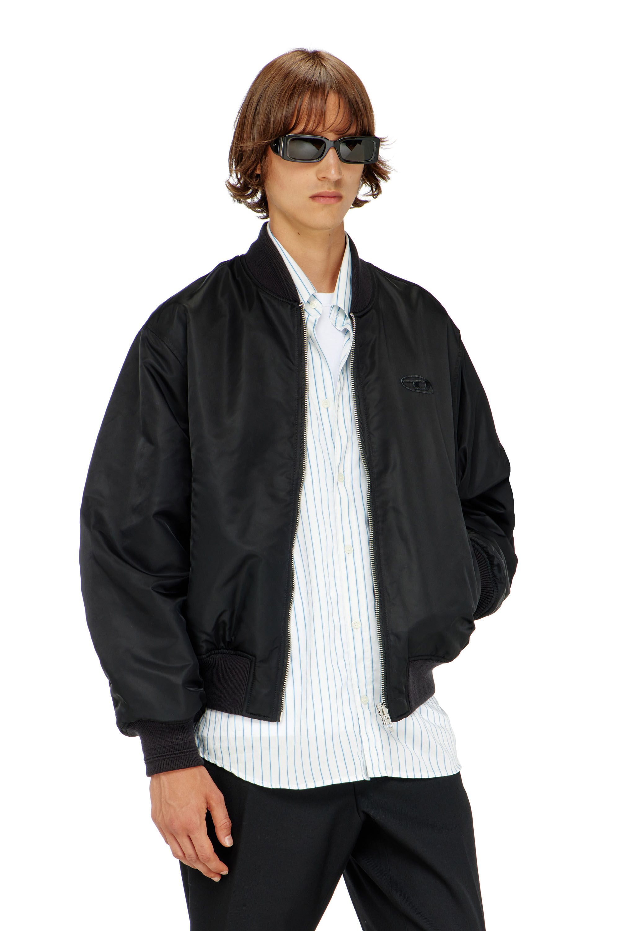 Diesel - W-TYPE-D1, Giacca bomber imbottita con ricamo Oval D Uomo in Nero - 3
