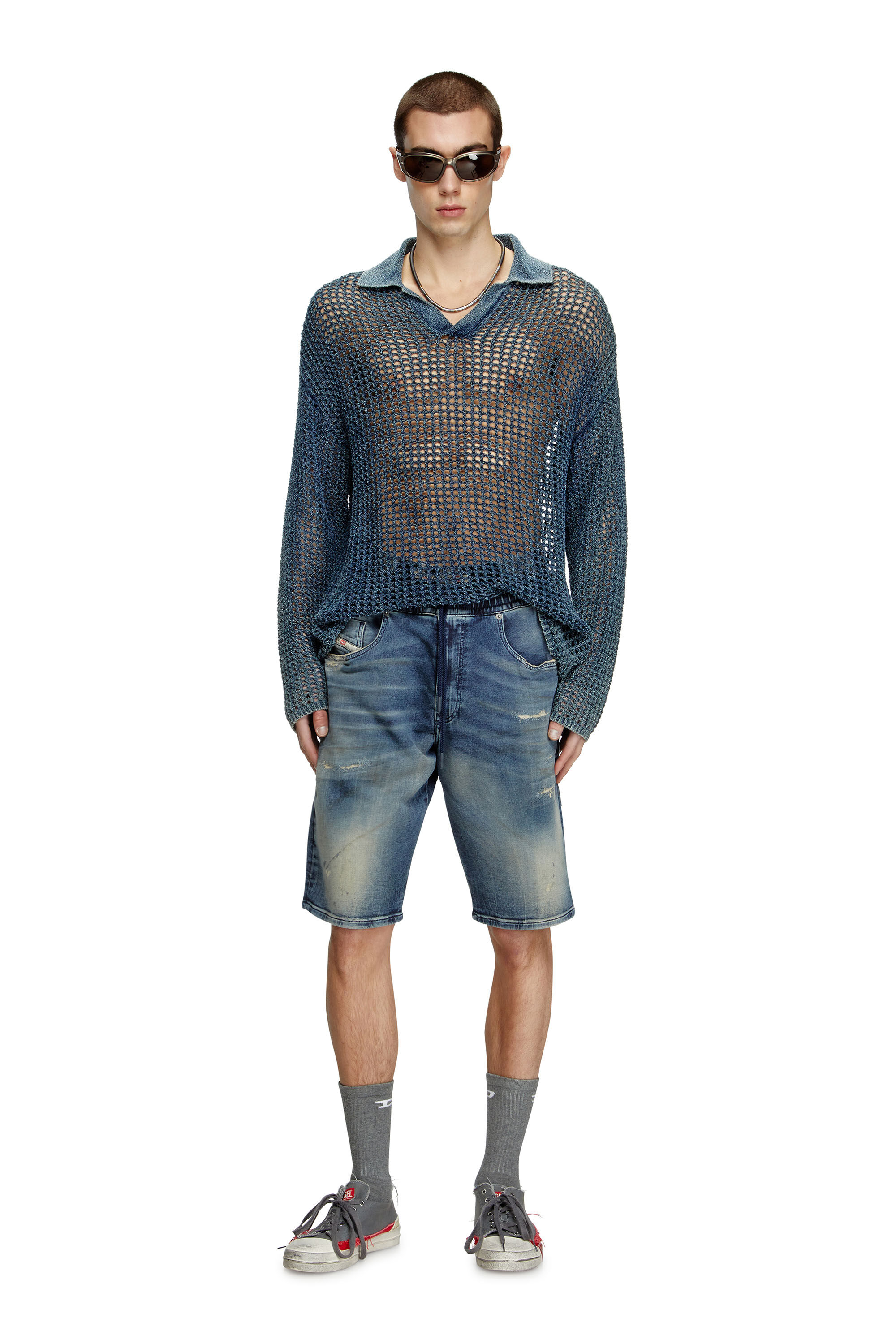 Diesel - 2033 D-KROOLEY-SHORT JOGG, Short chino in JoggJeans Uomo in Blu - 1