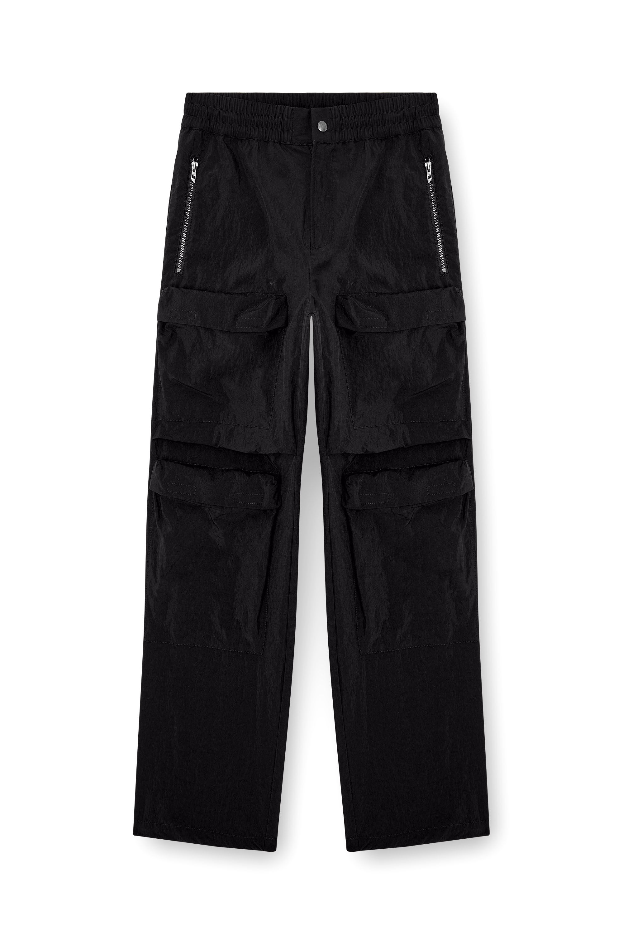 Diesel - P-DANZEL, Pantaloni utility in nylon sovratinto Uomo in Nero - 2