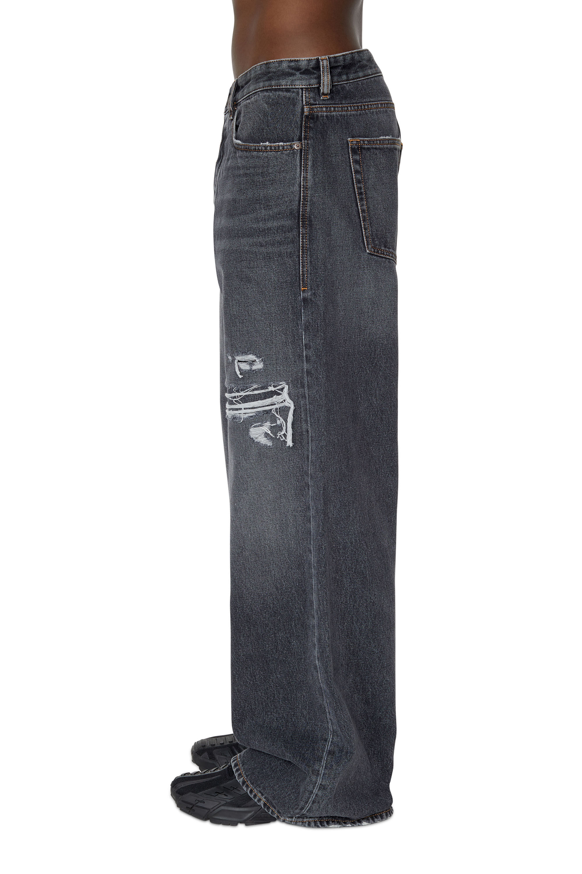 Diesel - D-Rise 007F6 Straight Jeans, Nero/Grigio scuro - Image 5