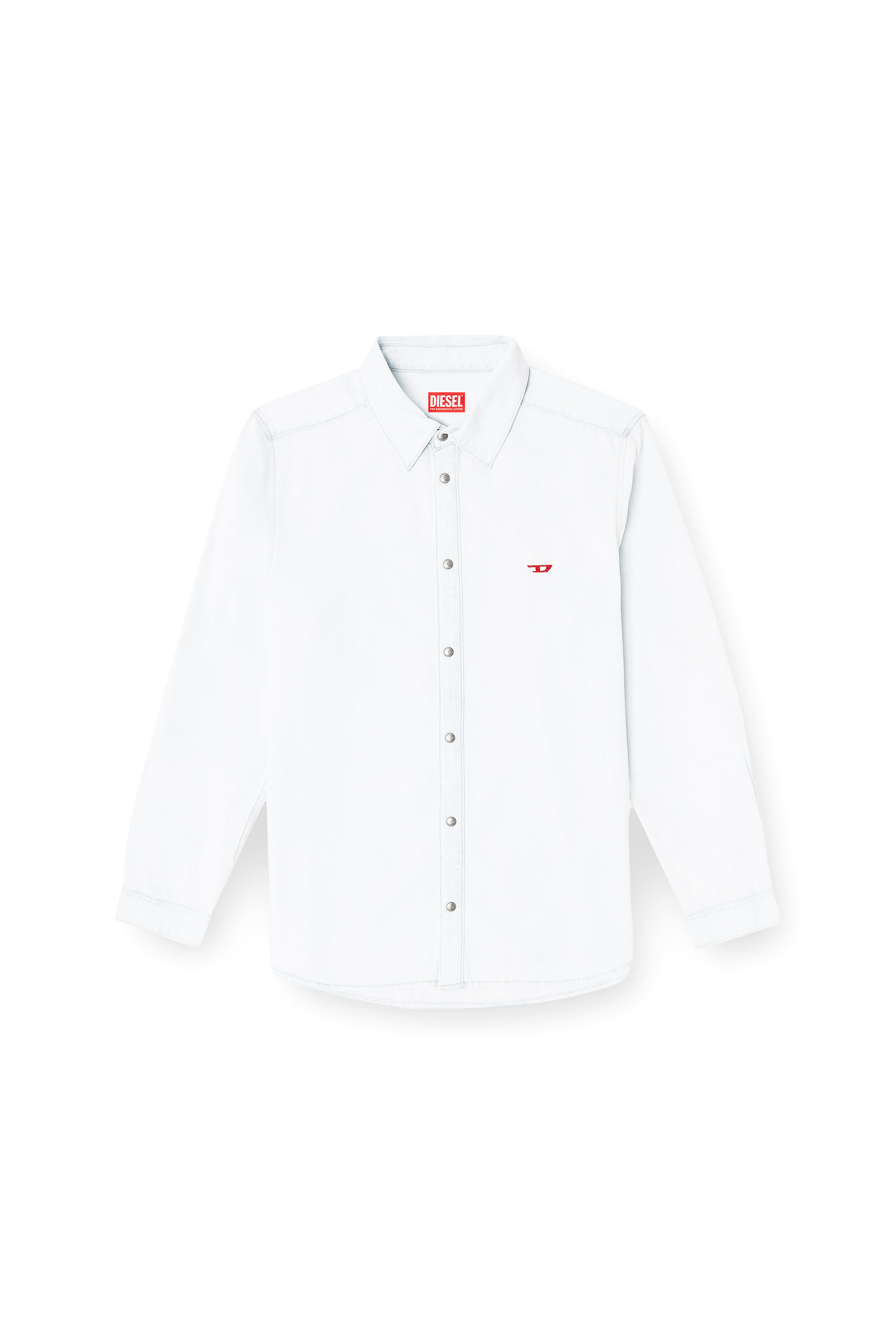 Diesel - D-SIMPLY, Camicia in denim effetto bleach Uomo in Blu - 2