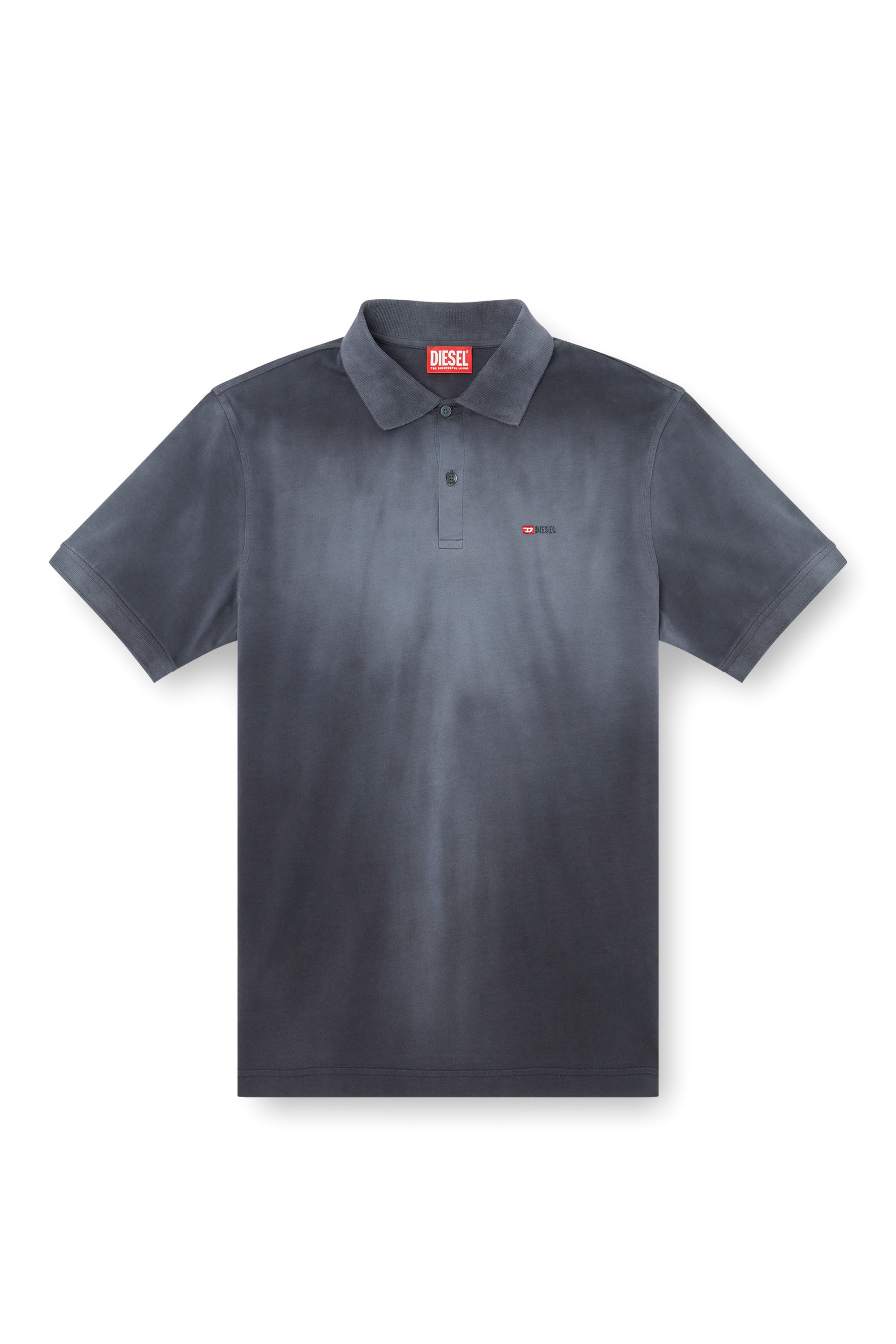 Diesel - T-REJUST-R3, Polo in jersey fluido con ricamo logo Uomo in Nero - 2